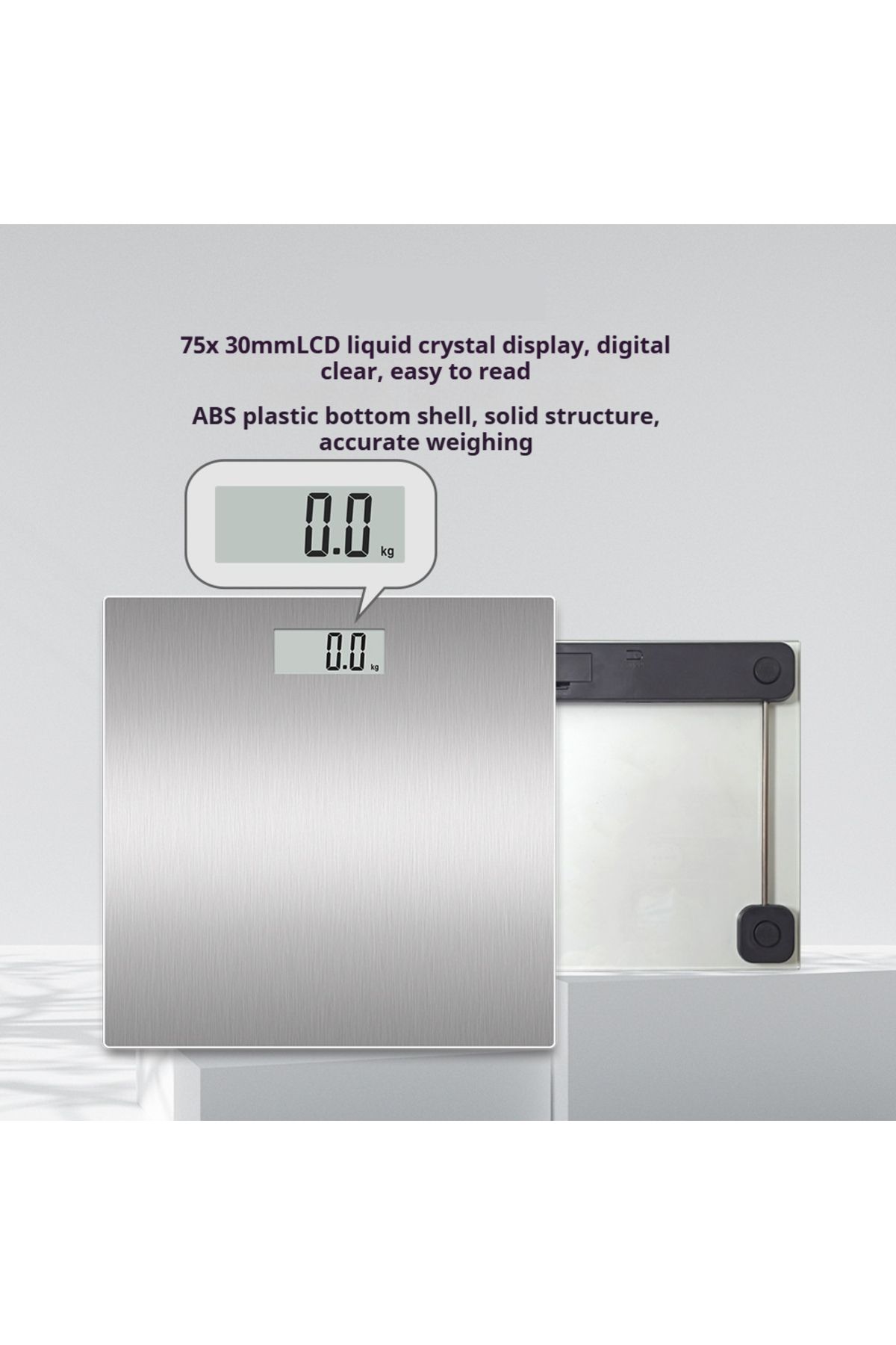 COOYA-High-Precision Electronic Digital Weighing Scale with LCD Display,180Kg Capacity, Sturdy, Grey 1