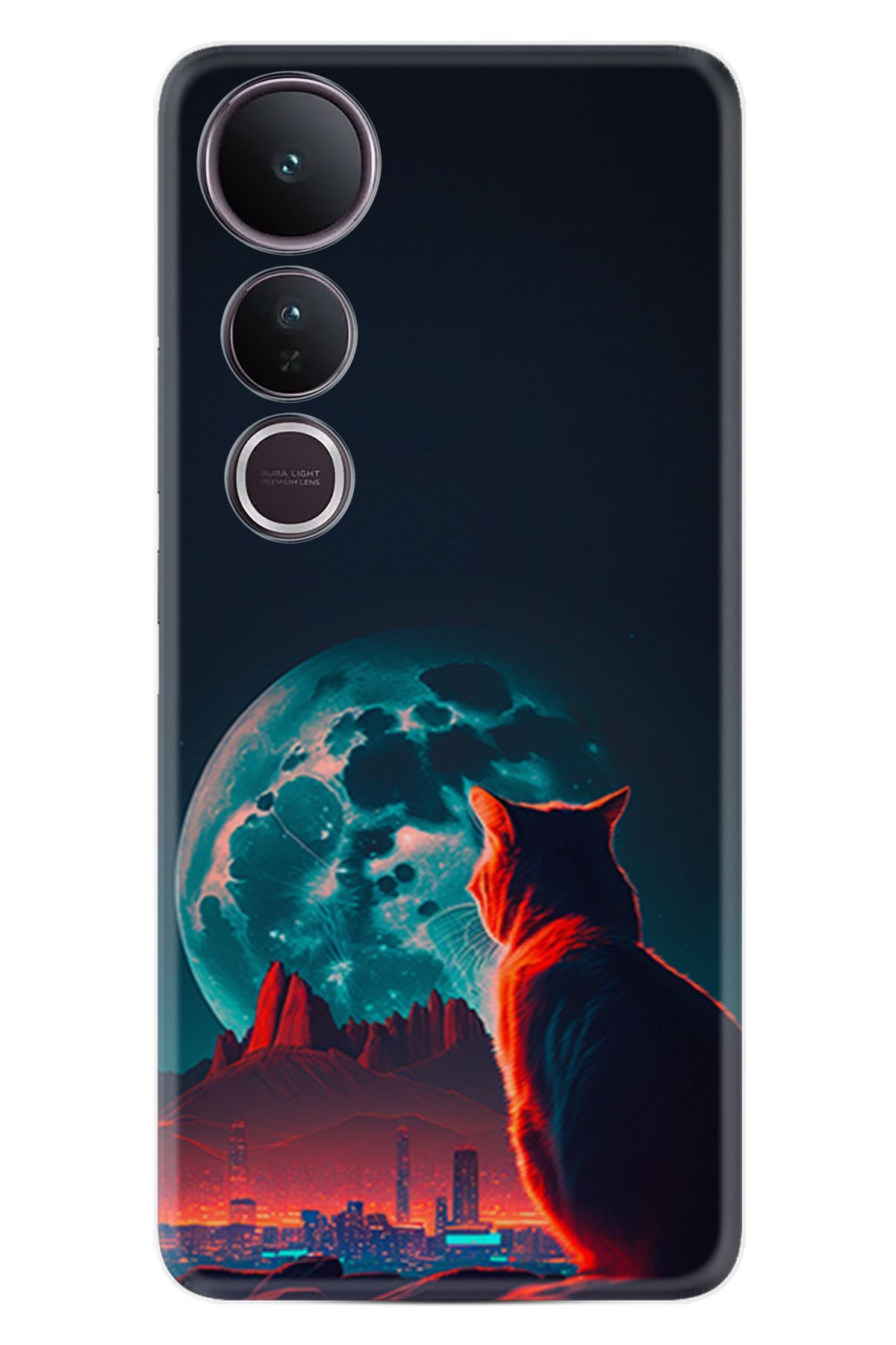 Kılıfland Vivo V50 Lite Kılıf Boutique Baskılı Resimli Dalgın Kedi Pcode -074