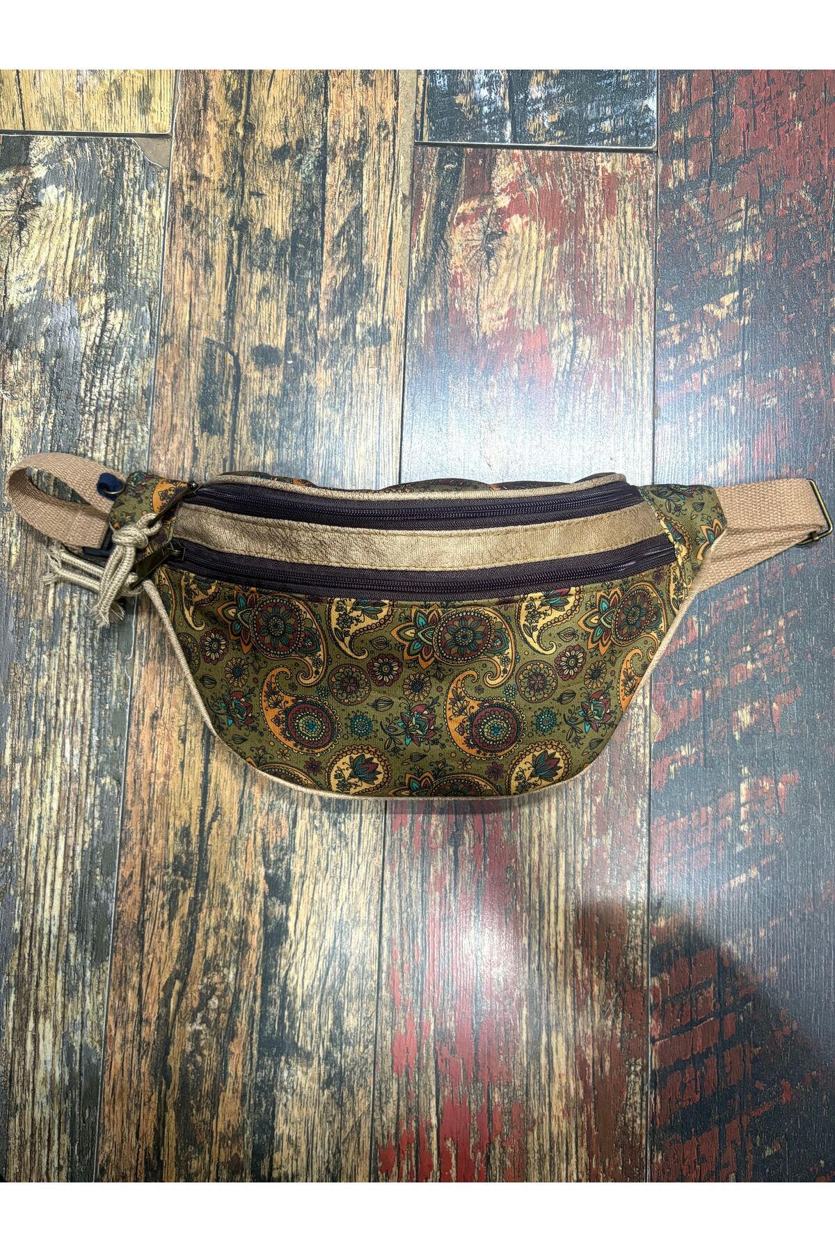 Street Bag Etnik Otantik 2 Gözlü Bel Çantası Su Geçirmez Günlük Seyahat Kullanım