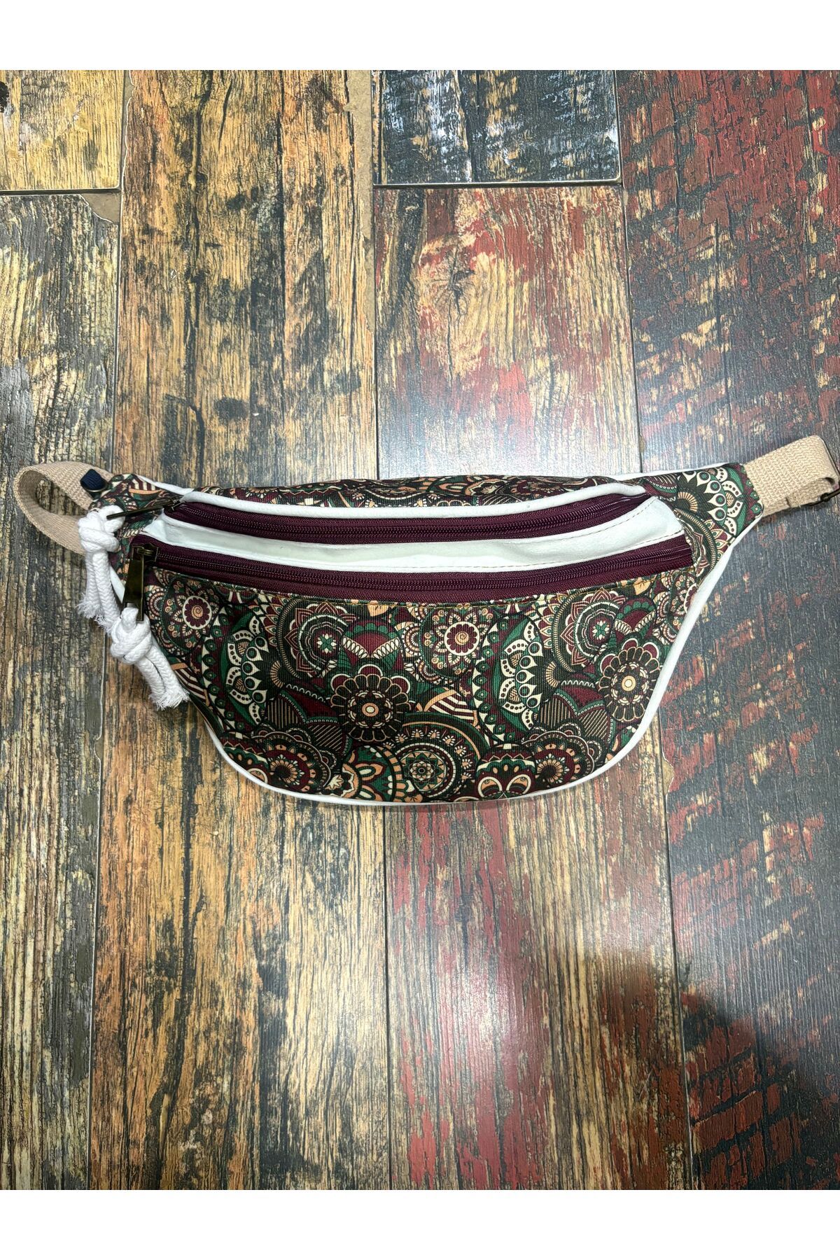 Street Bag Etnik Otantik 2 Gözlü Bel Çantası Su Geçirmez Günlük Seyahat Kullanım
