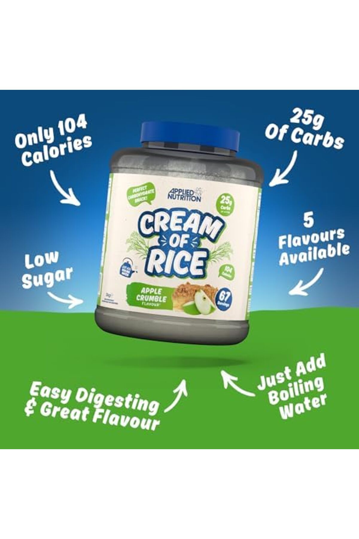 applied nutrition-Cream of Rice - High Carbohydrate Cream of Rice Supplement, Source of Energy for B 8