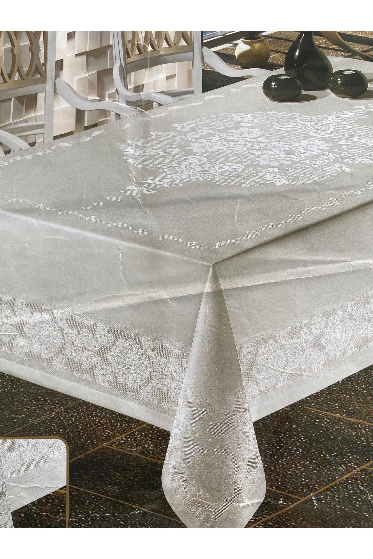 ACAR HOUSE Jumbo Dertsiz Masa Örtüsü 1.60x2.20 krem