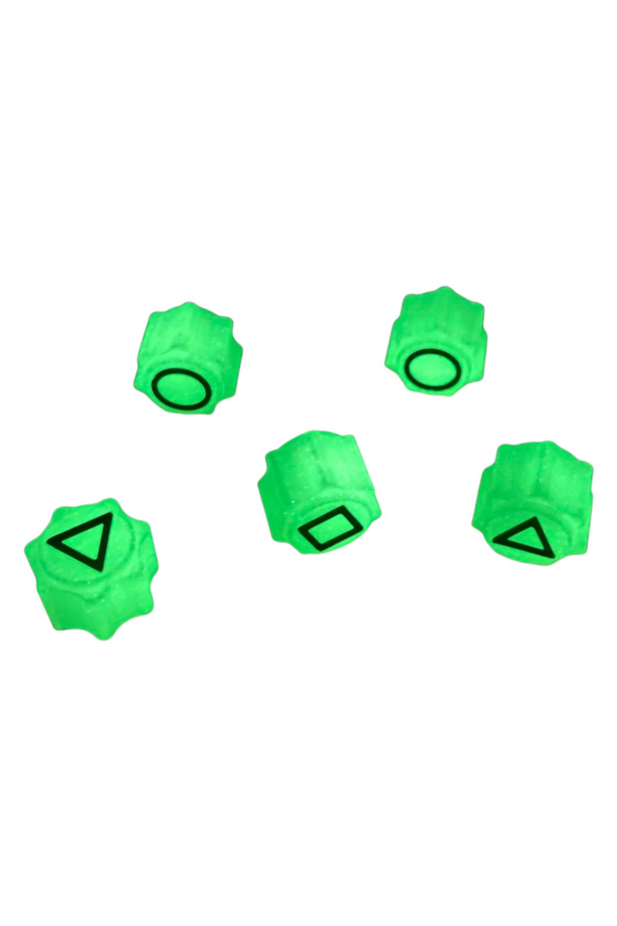 3DONE MODELS-Glow-in-the-dark Gonggi game set with stand and keychain, Squid Game, 3D printed 4