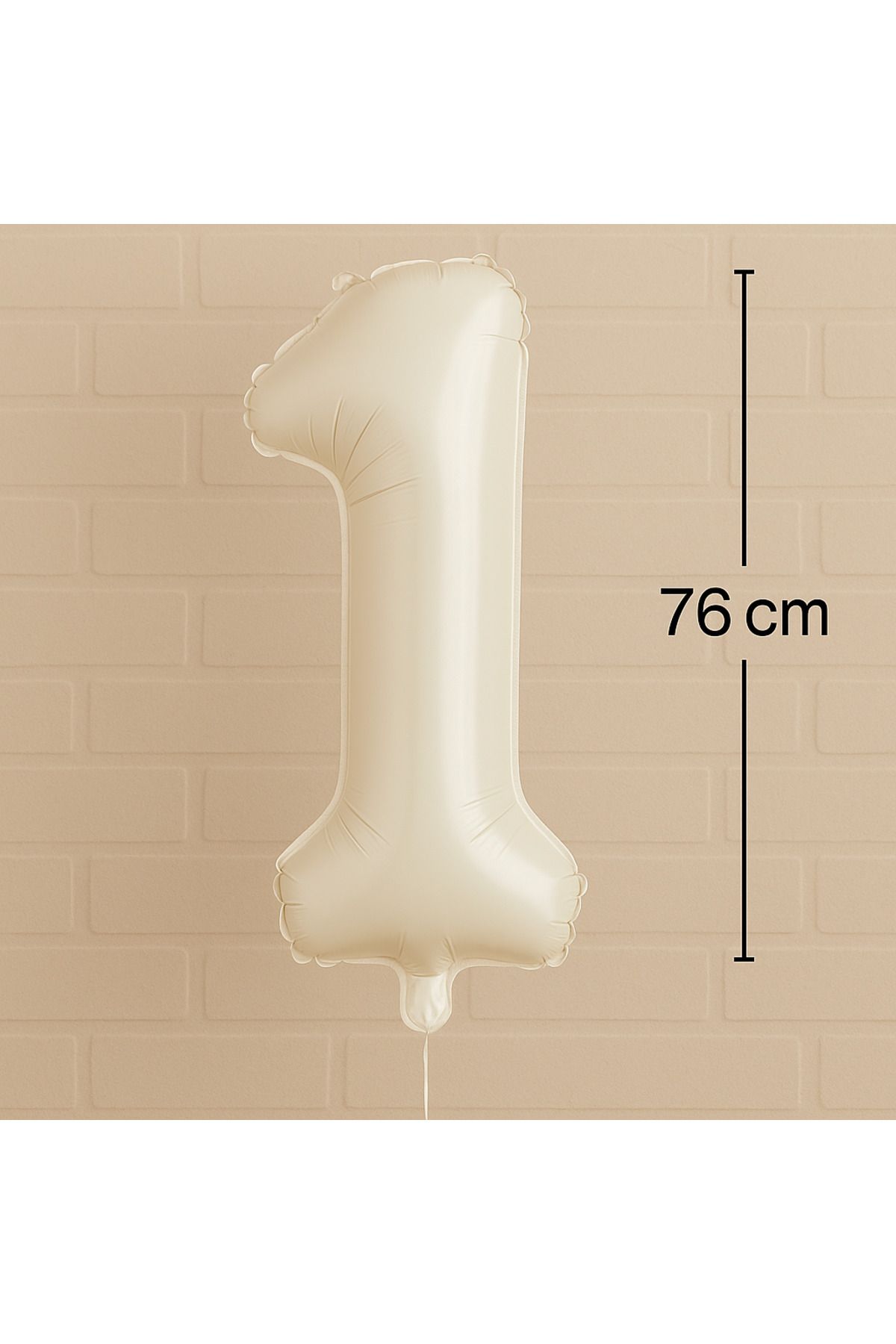 Ege Pastacılık Folyo Rakam Balon 1 Yaş Krem 76 cm Büyük Boy