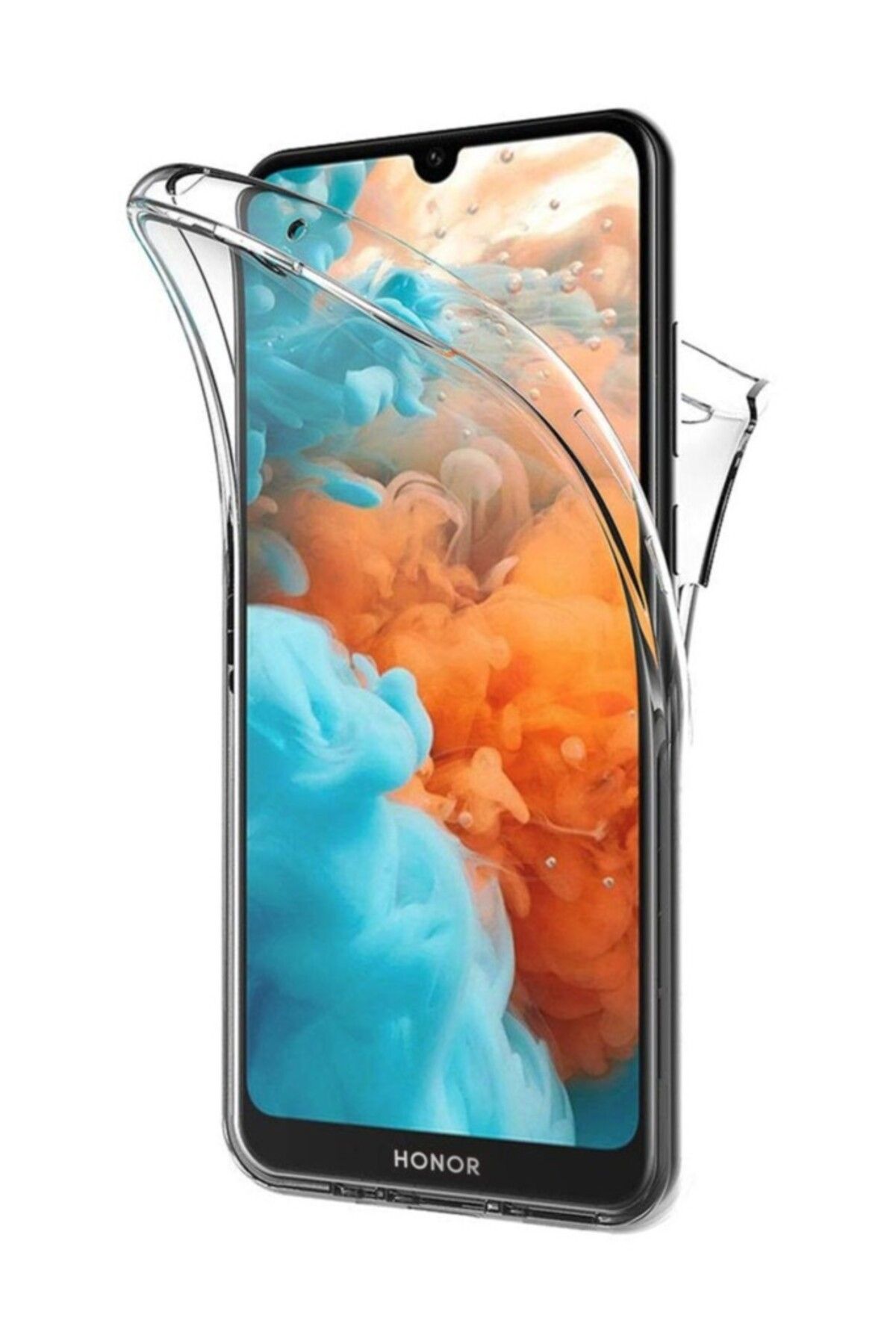 TezMax Honor 8s Uyumlu 360° Ön Arka Tam Koruyucu Şeffaf Silikon Full Body Kılıf