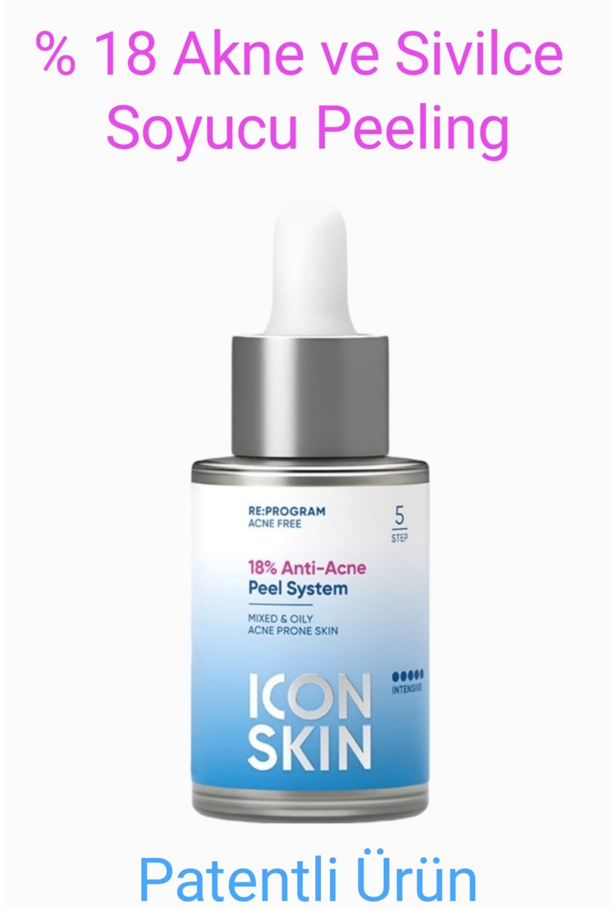 Icon Skin Sorunlu Ciltler İçin Patentli Akne ve Ölü Hücre Tabakası Temizleyici % 18 Peeling 30 ml