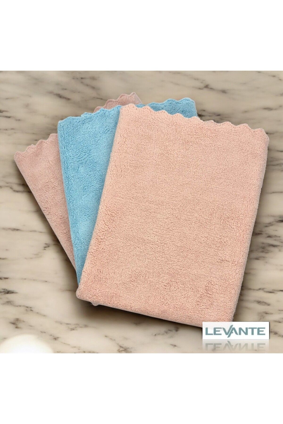 Levante Islak Yüzey Mikrofiber Temizlik Bezi 3 lü Set | Yumuşak Dokulu | Tüy Bırakmaz | Ultra Emici