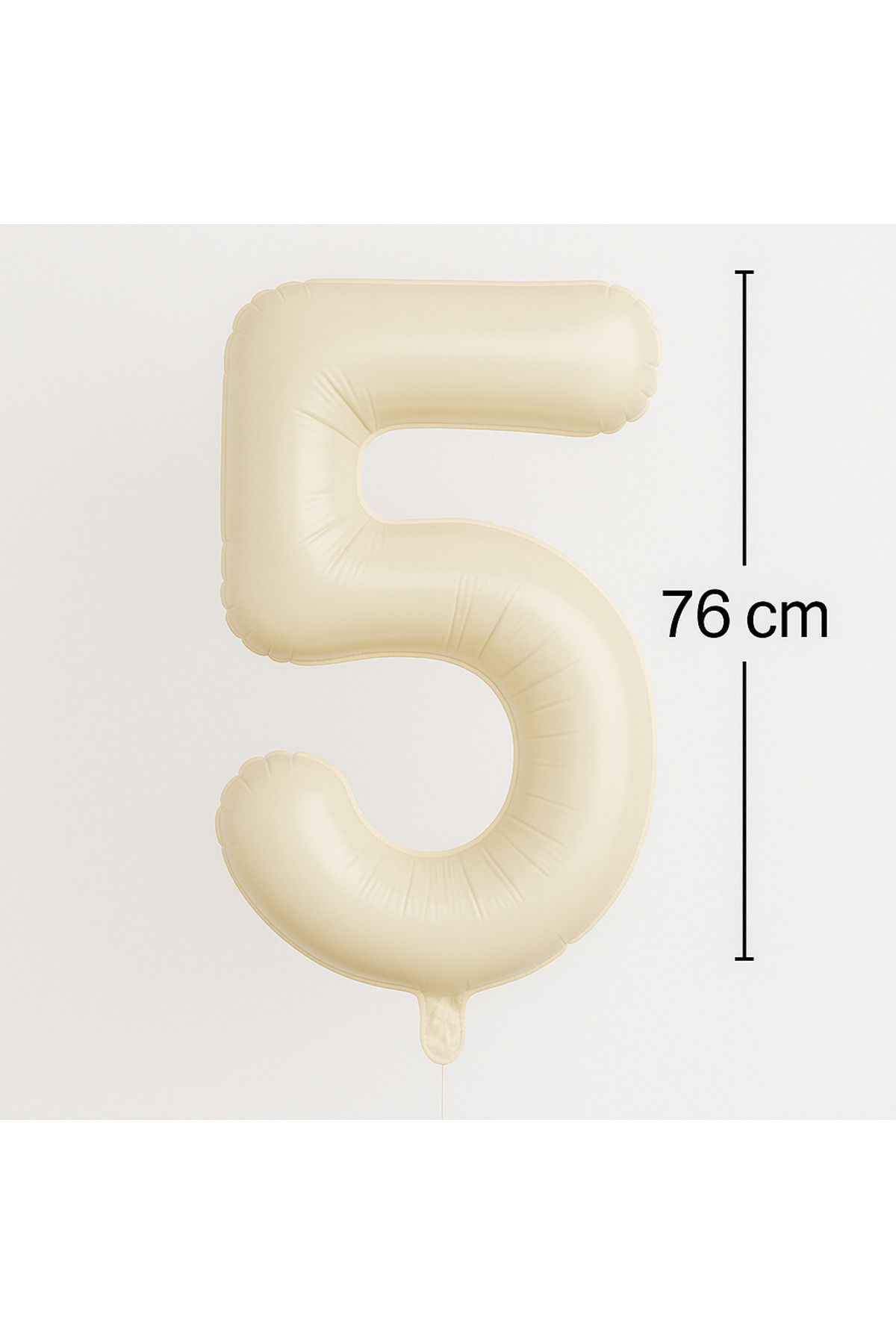 Ege Pastacılık Folyo Rakam Balon 5 Yaş Krem 76 cm Büyük Boy