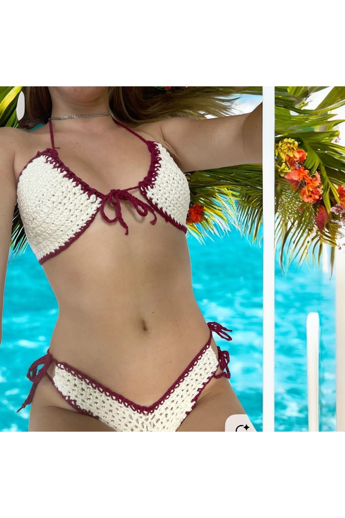 Charme Elegant el örgüsü bikini takımı