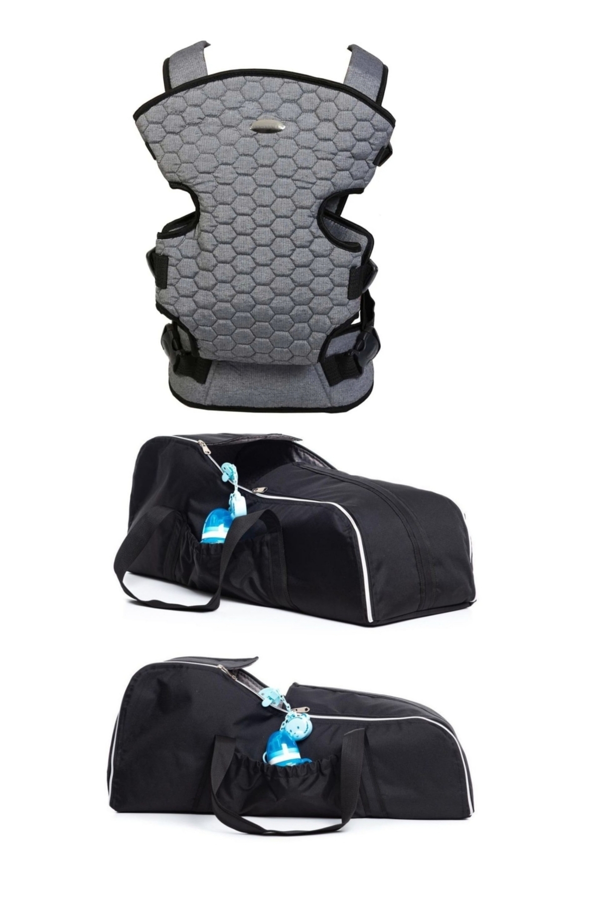 BABY ZUHU 4 Lü Doğum Seti 11 Parça Hastane Çıkışlı Portbebeli Kangurulu ve Anne Bebek Bakım Çantalı fotoğrafı 2 (önizleme)