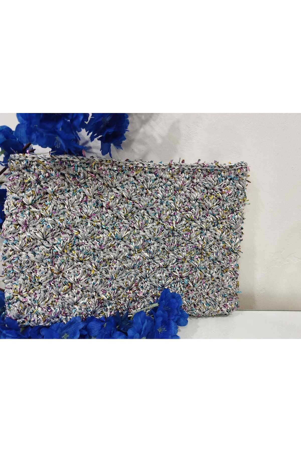 MODA Makrome-Konfeti İp Karşımı Clutch Çanta
