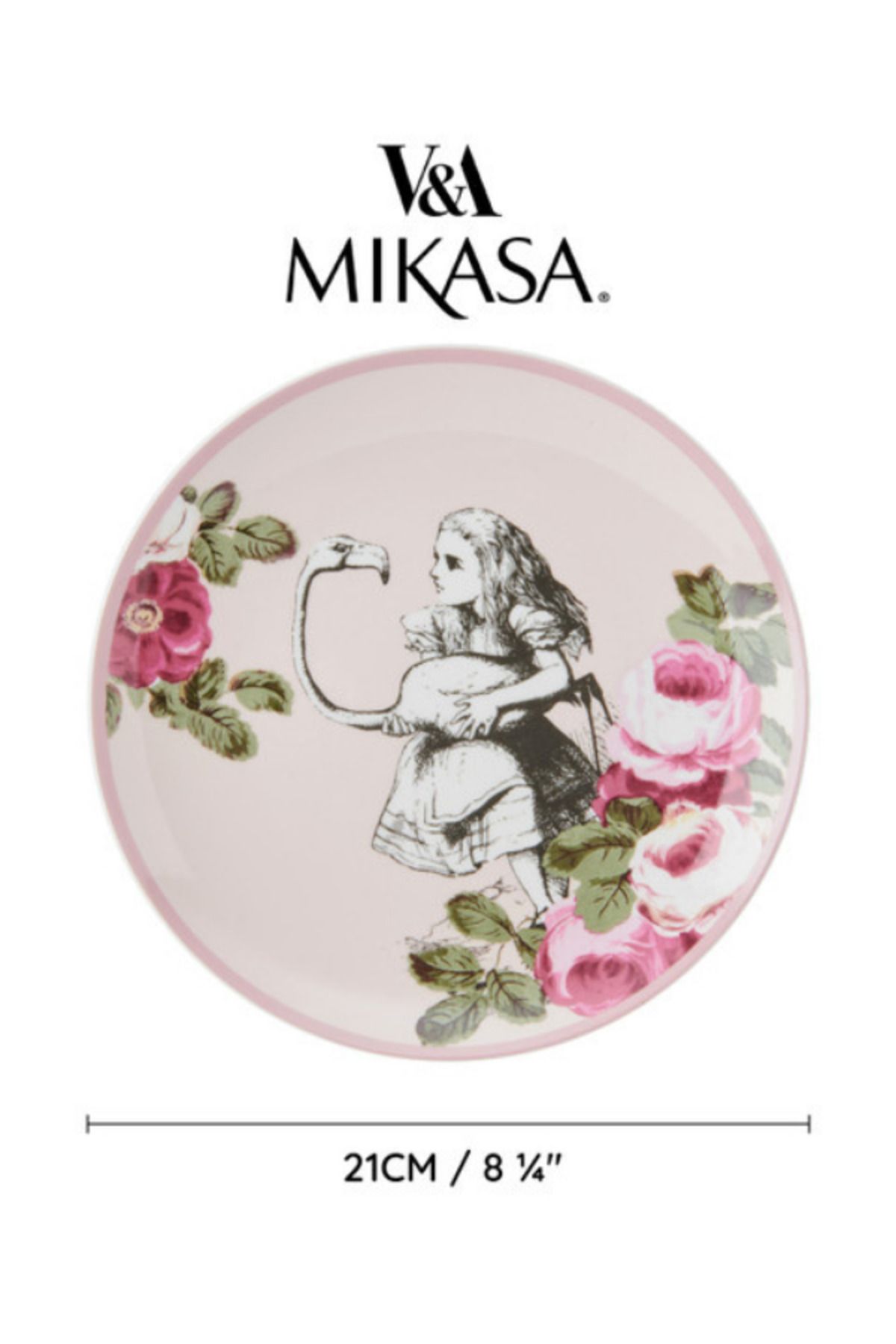 MIKASA-X V&A Alice in Wonderland Fine China Porcelain 21cm Cake Plate Set of 4 3