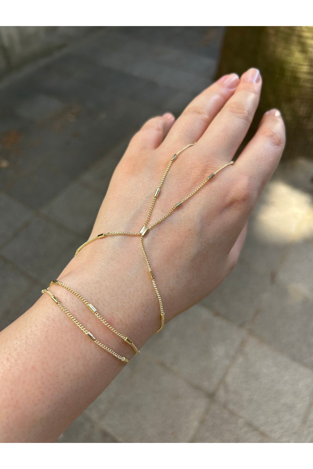 JEWELRY Gold Renkli İnce Çubuklu Şahmeran