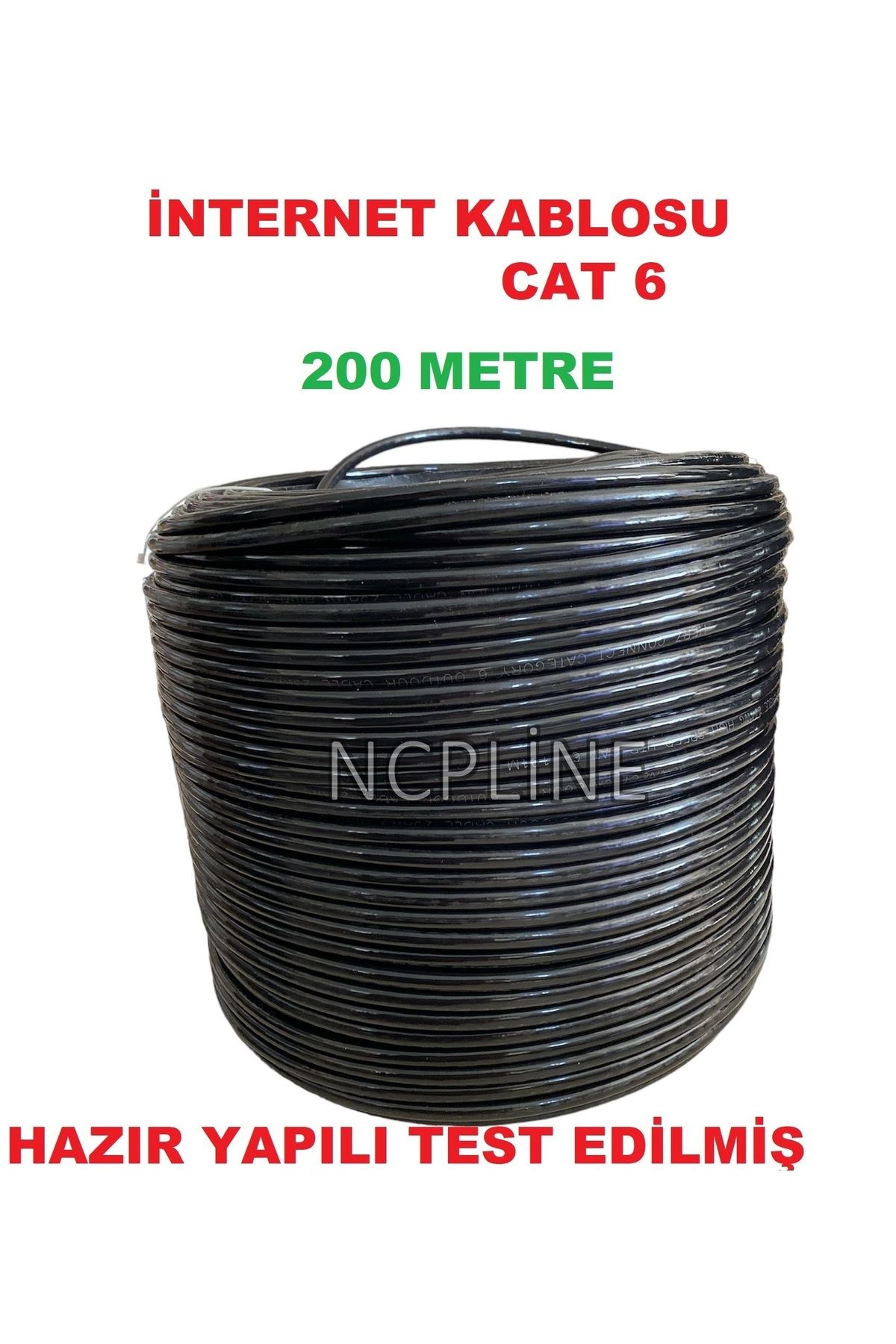 NcpLine 200 Metre Internet Kablosu Cat6 23AWG Iki Kat Korumalı Ethernet Kablosu iç Dış Mekan Uyumlu