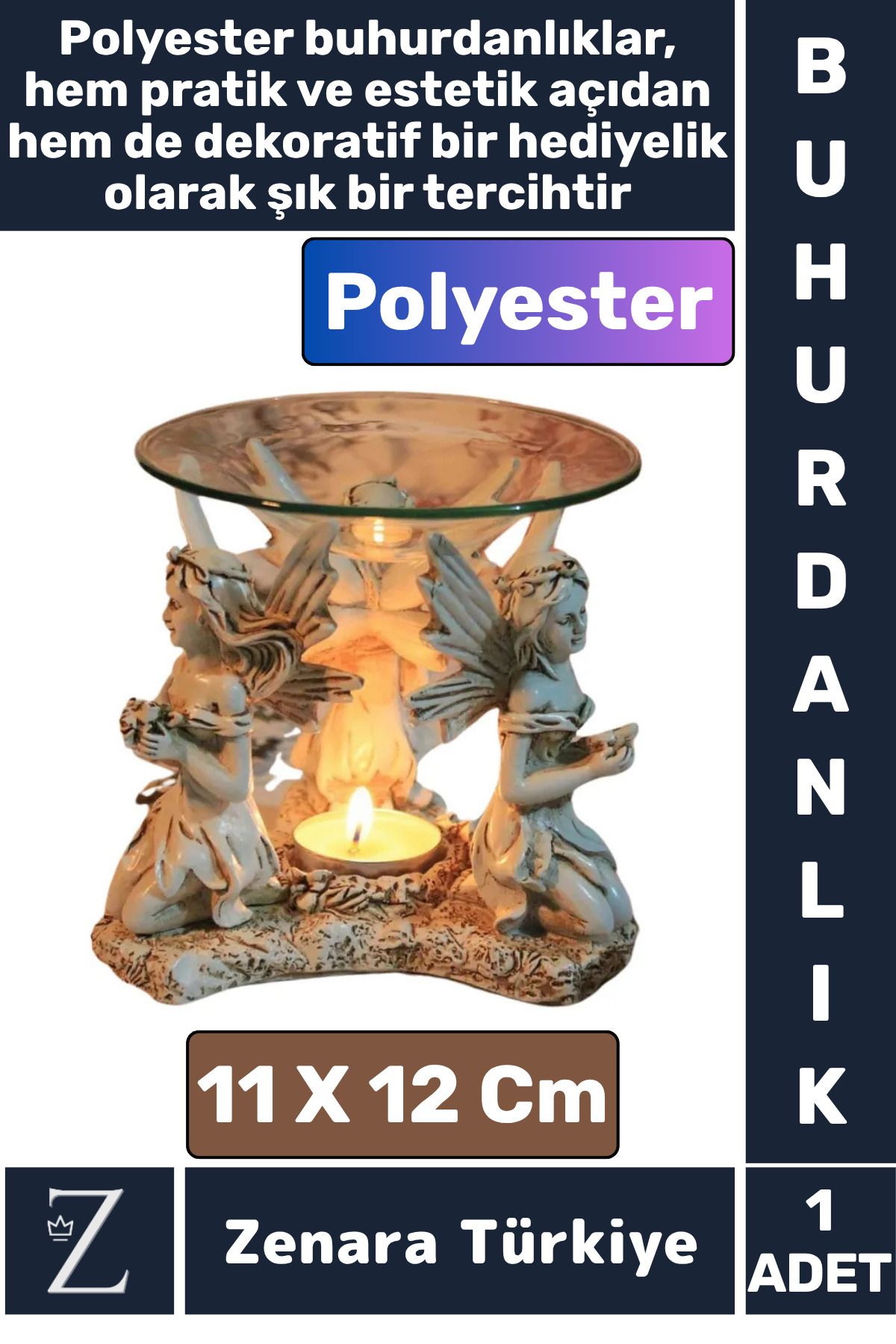 Zenara Dekoratif Şık Hediye Aromaterapi Yoga Meditasyon Kolay Temizlenir Dayanıklı Polyester BUHURDANLIK