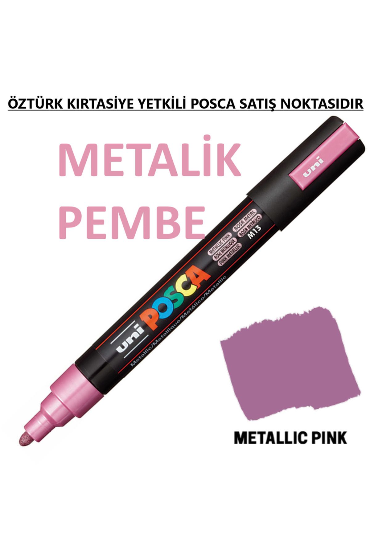 Uni Posca Metalik Pembe Marker Pc-5m (1.8-2.5mm) Poska Pc5m Pc - 5m