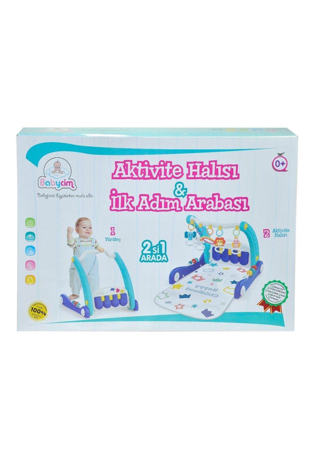 merland benvecocuk E0633 AKTİVİTE HALISI İLK ADIM ARABASI MAVİ