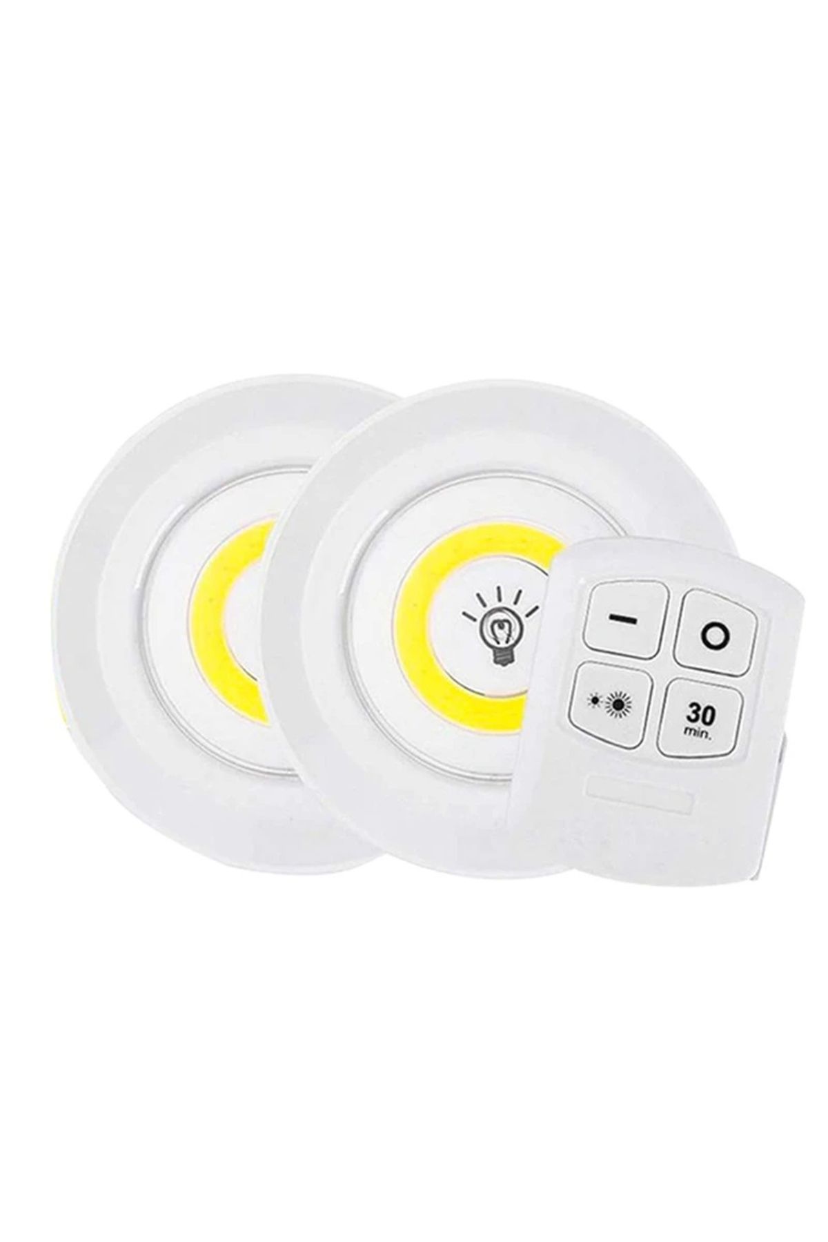 BIGBOYCL Beyaz 150 Lümen Cob Led Yuvarlak Çift Ampül Kumandalı