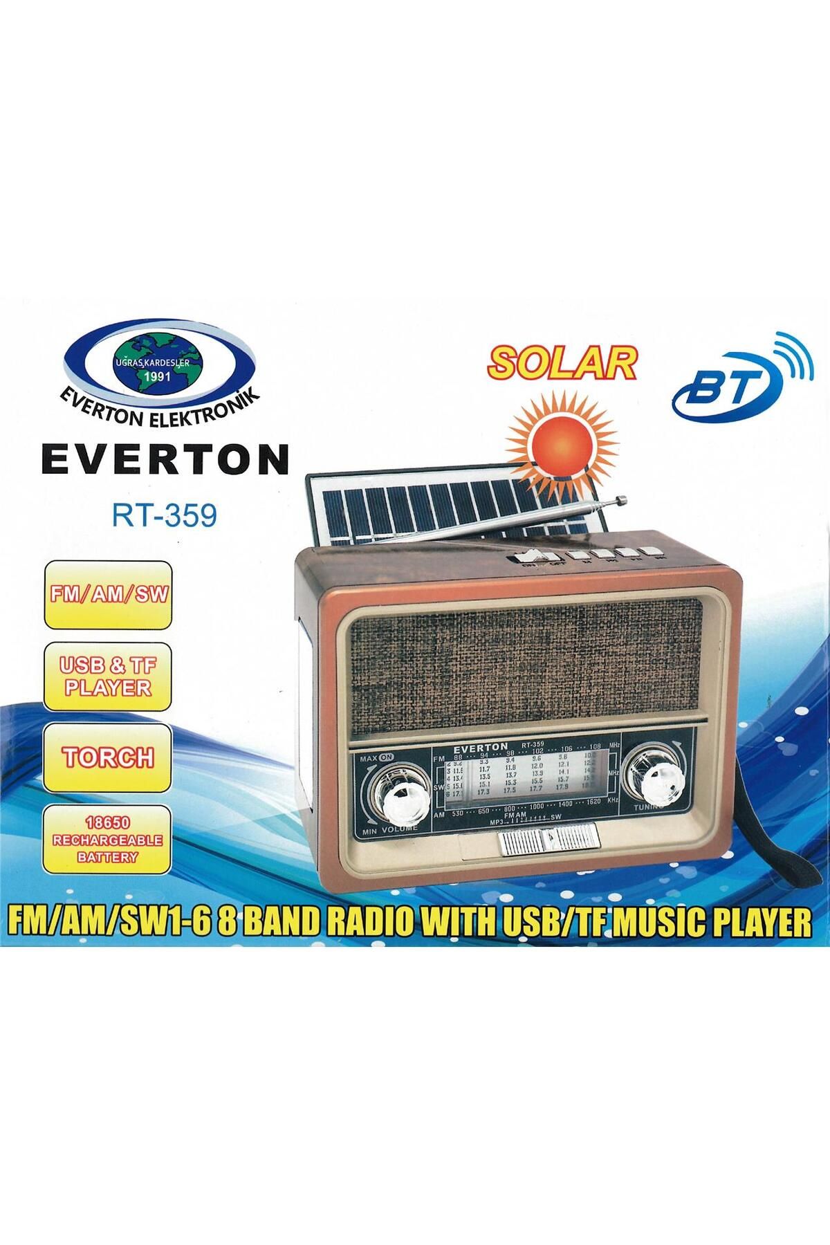 Vobotek Teknoloji Everton RT-359 Fm-Am-Sw-Usb&Tf Player Güneş Enerjili Nostaljik Radyo