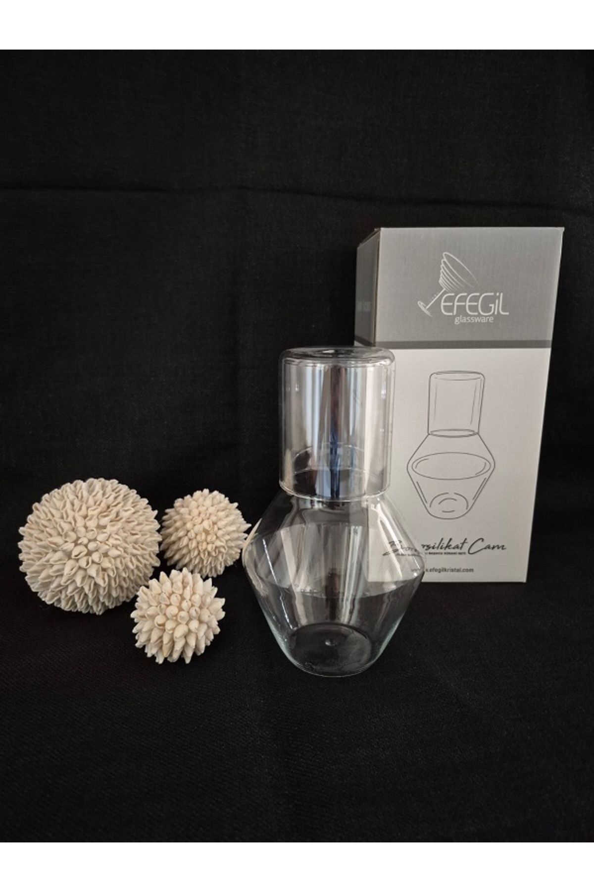 Efegil Başucu Sürahisi & Bardak Karaf Set Borasilikat Cam 1 Litre