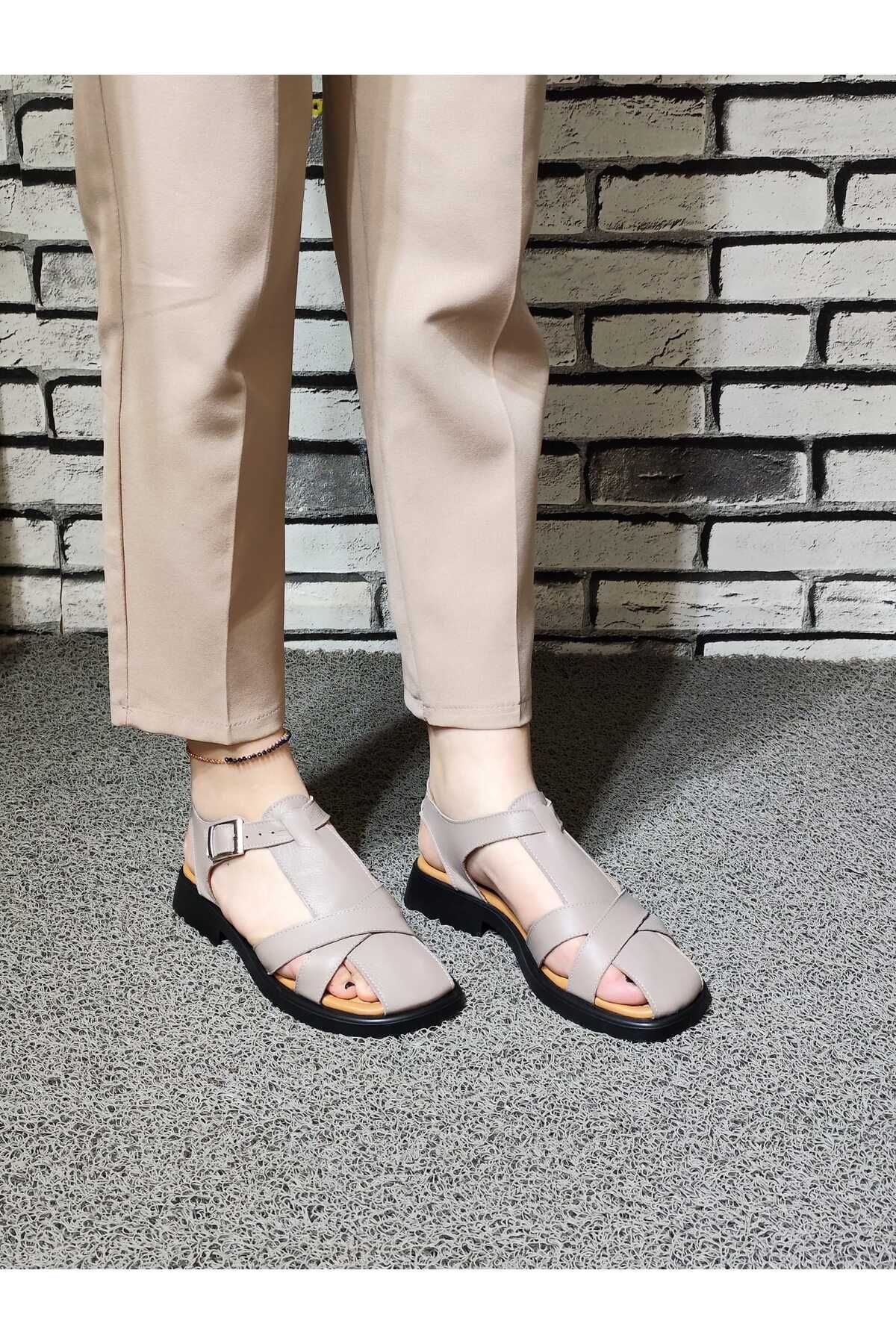 barsina %100 Hakiki Deri Sandalet Barsina