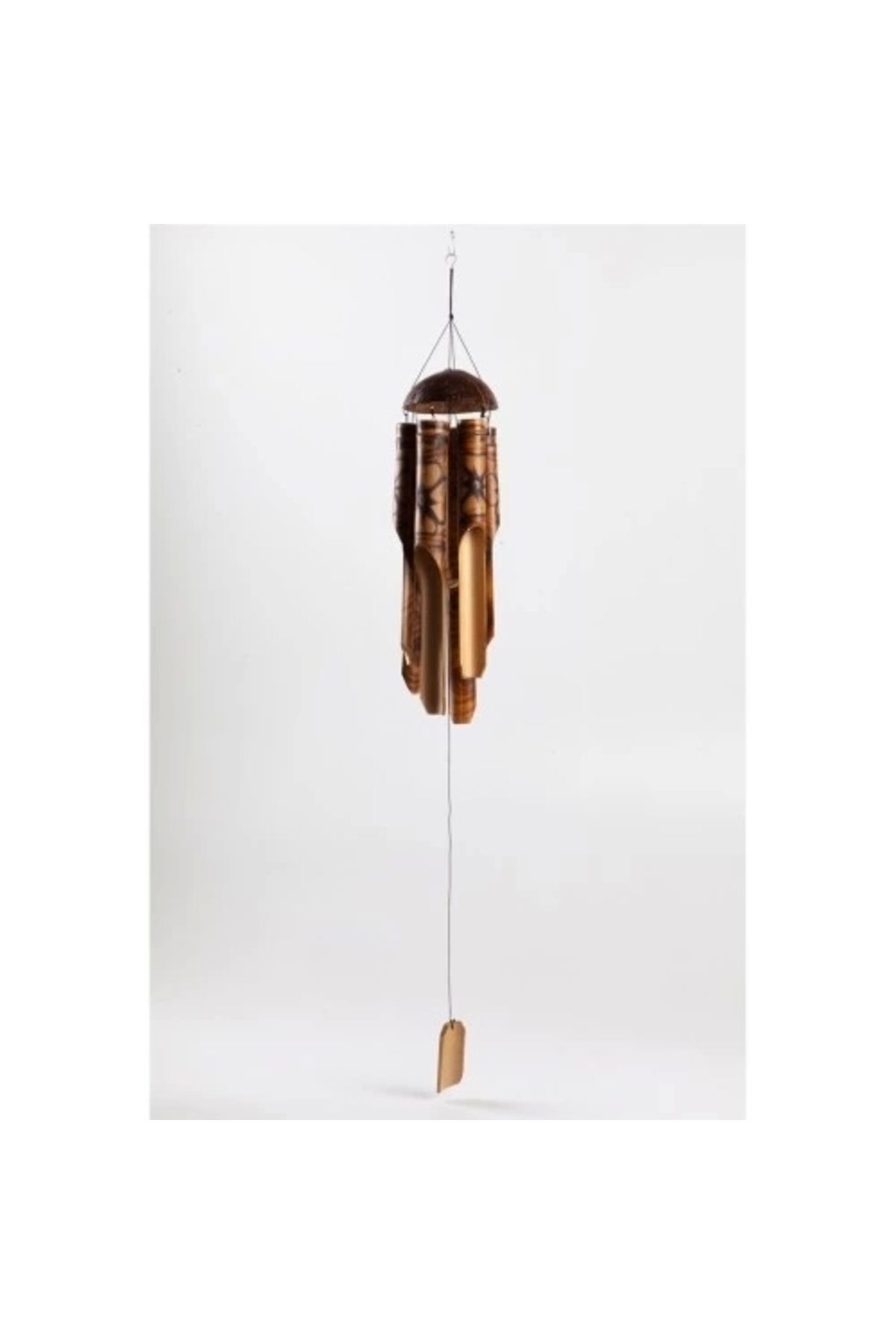 SerenityHaven Bambu Coconat Kafalı Rüzgar Çanı 40 cm
