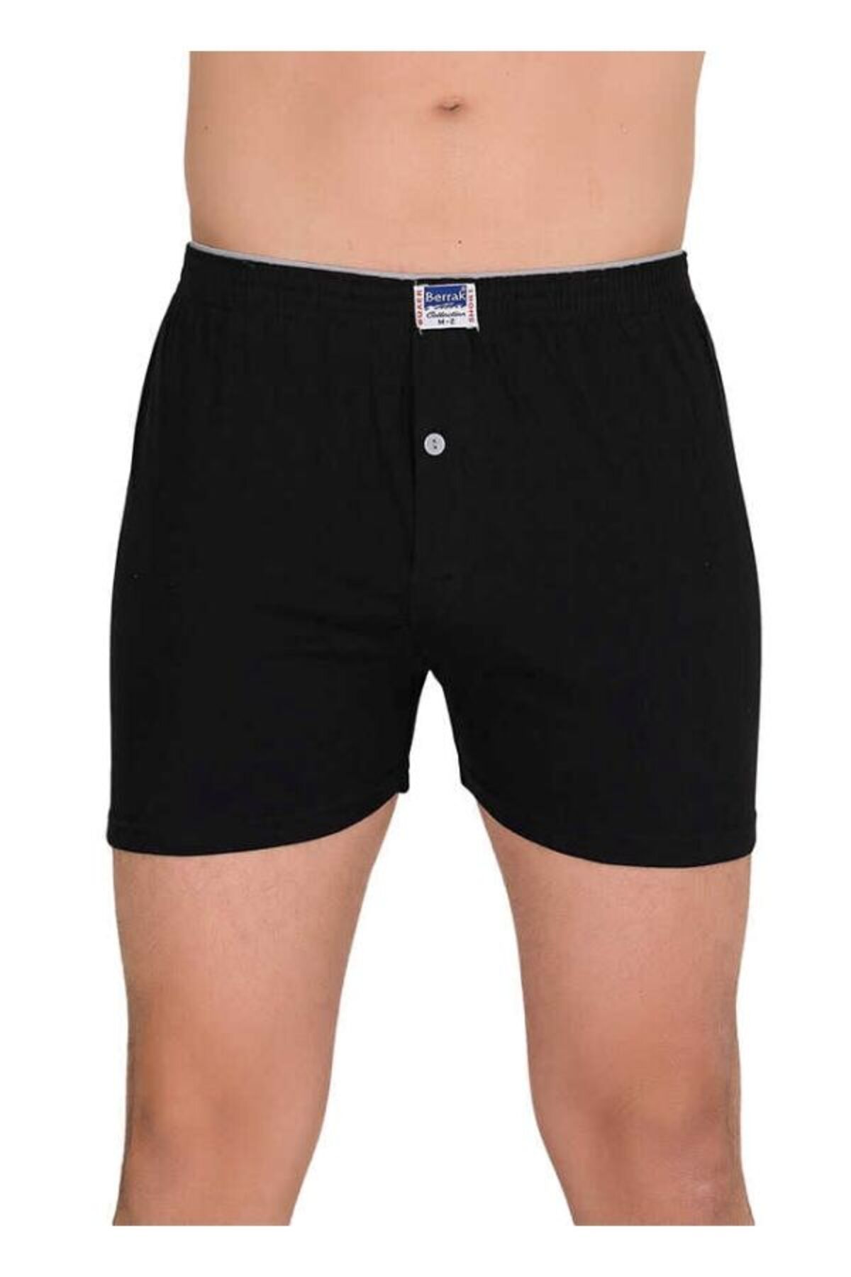 kit iç giyim Berrak Tekli %100 Pamuk Penye Erkek Boxer