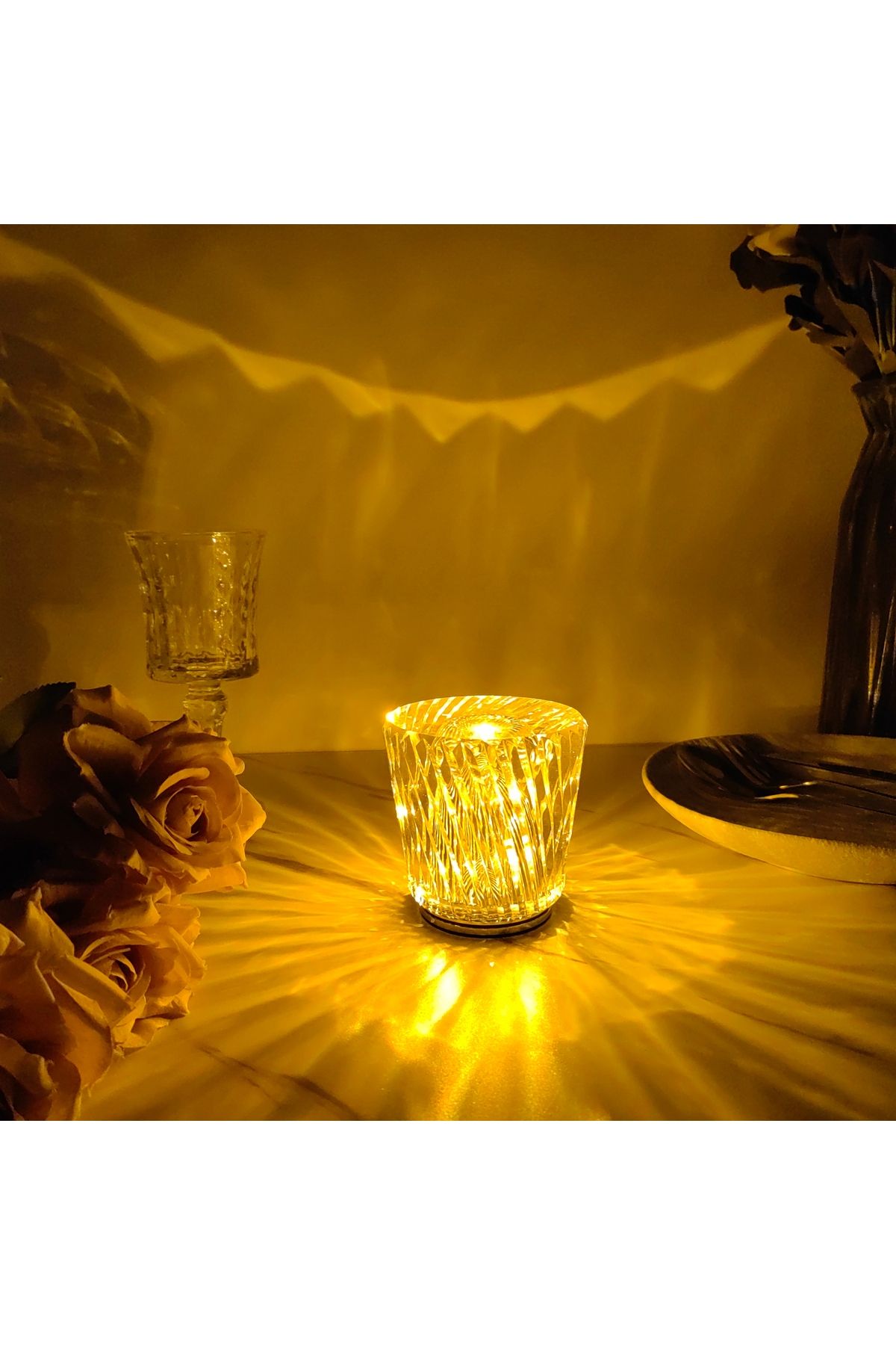 Home Kristal Dokunuşlu Romantik Masa lambası