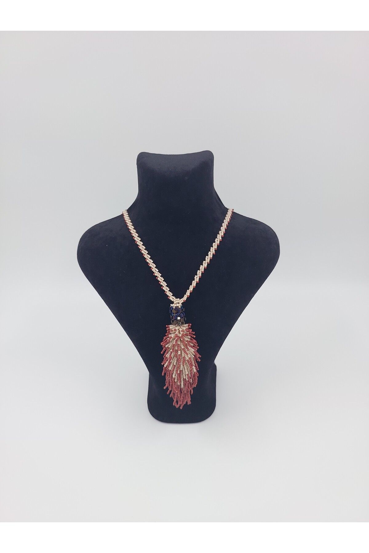 R G Handmade Design Tilki Kuyruğu Model El Yapımı Boncuk Kolye – Bohem Tarz Özel Tasarım