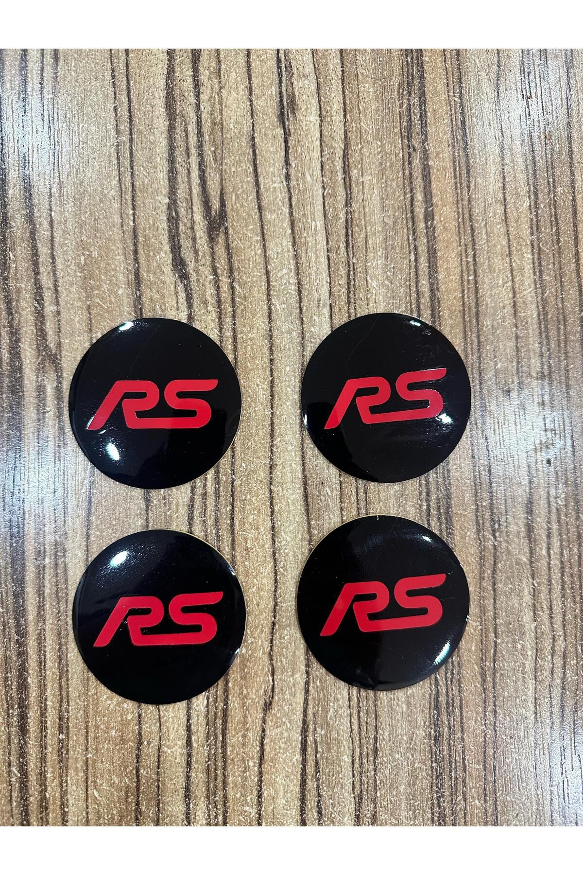 OEM Rs Logolu Jant Göbeği Arması Sticker 56 Mm 4 Adet