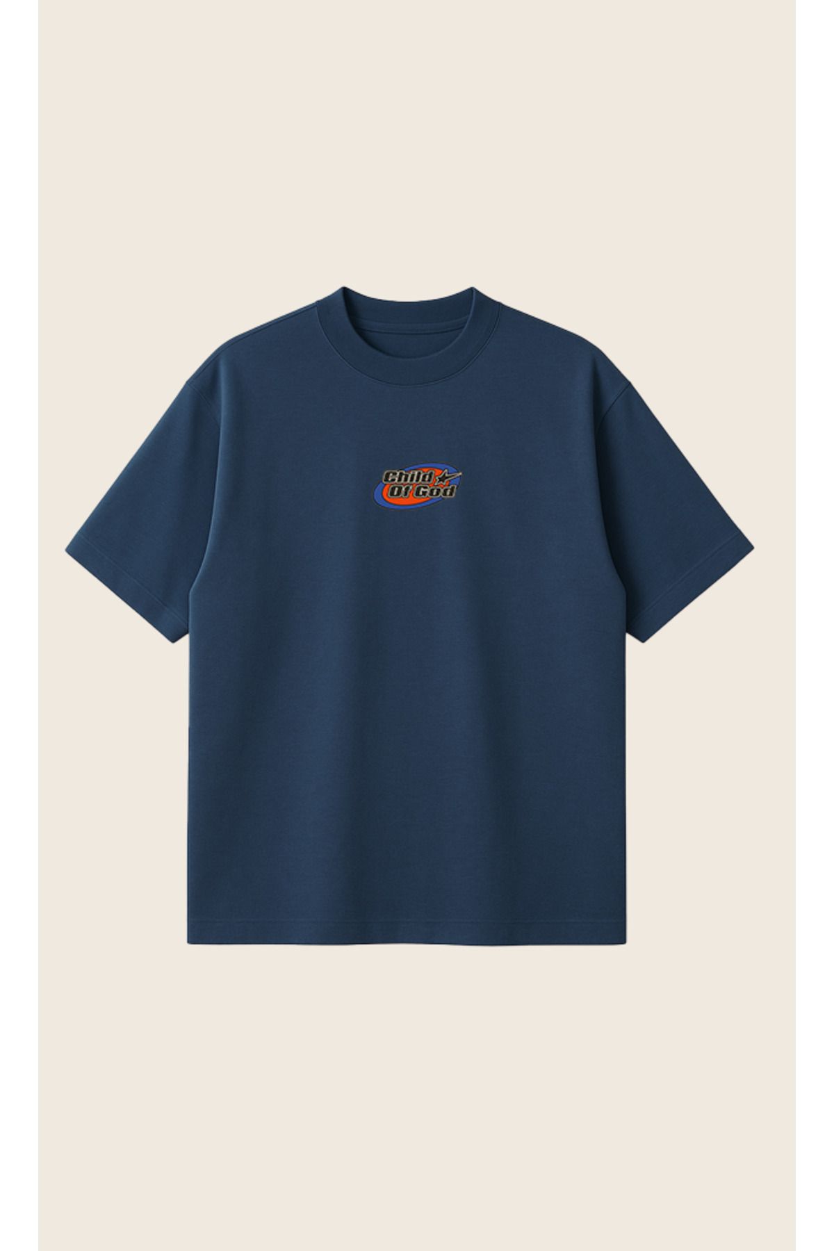 Moon Dancer Child Of God Unisex %100 Organik Pamuklu Kalın Dokulu Oversize Bisiklet Yakalı T-shirt
