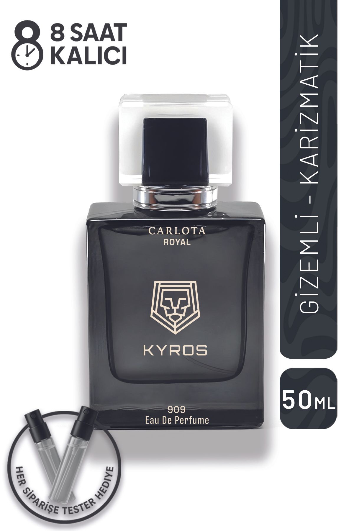 CARLOTA KYROS 50ml Erkek Parfüm EDP 909 | Kalıcı Meyvemsi Oryantal Koku | Royal Seri