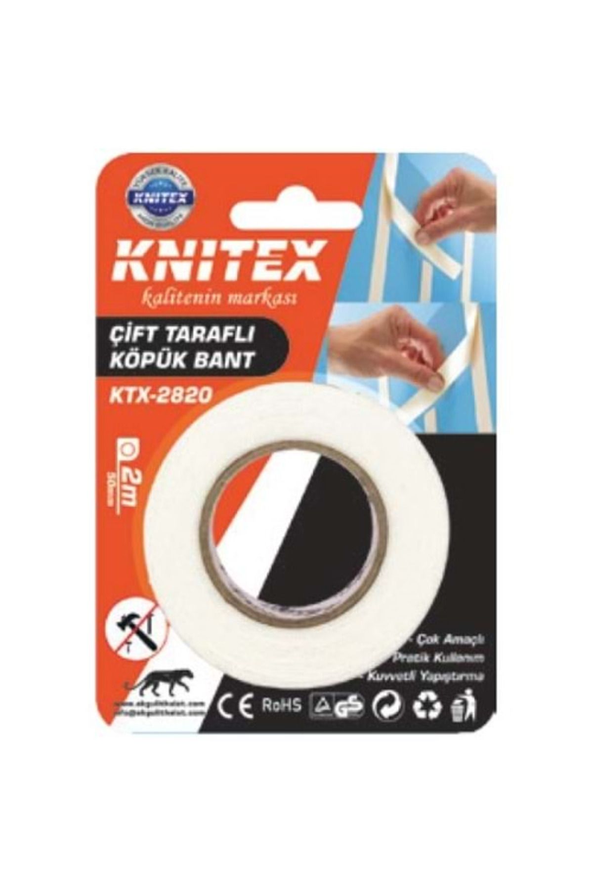 gnsstore Knitex Çift Taraflı Köpük Bant 50Mmx2M Ktx-2820