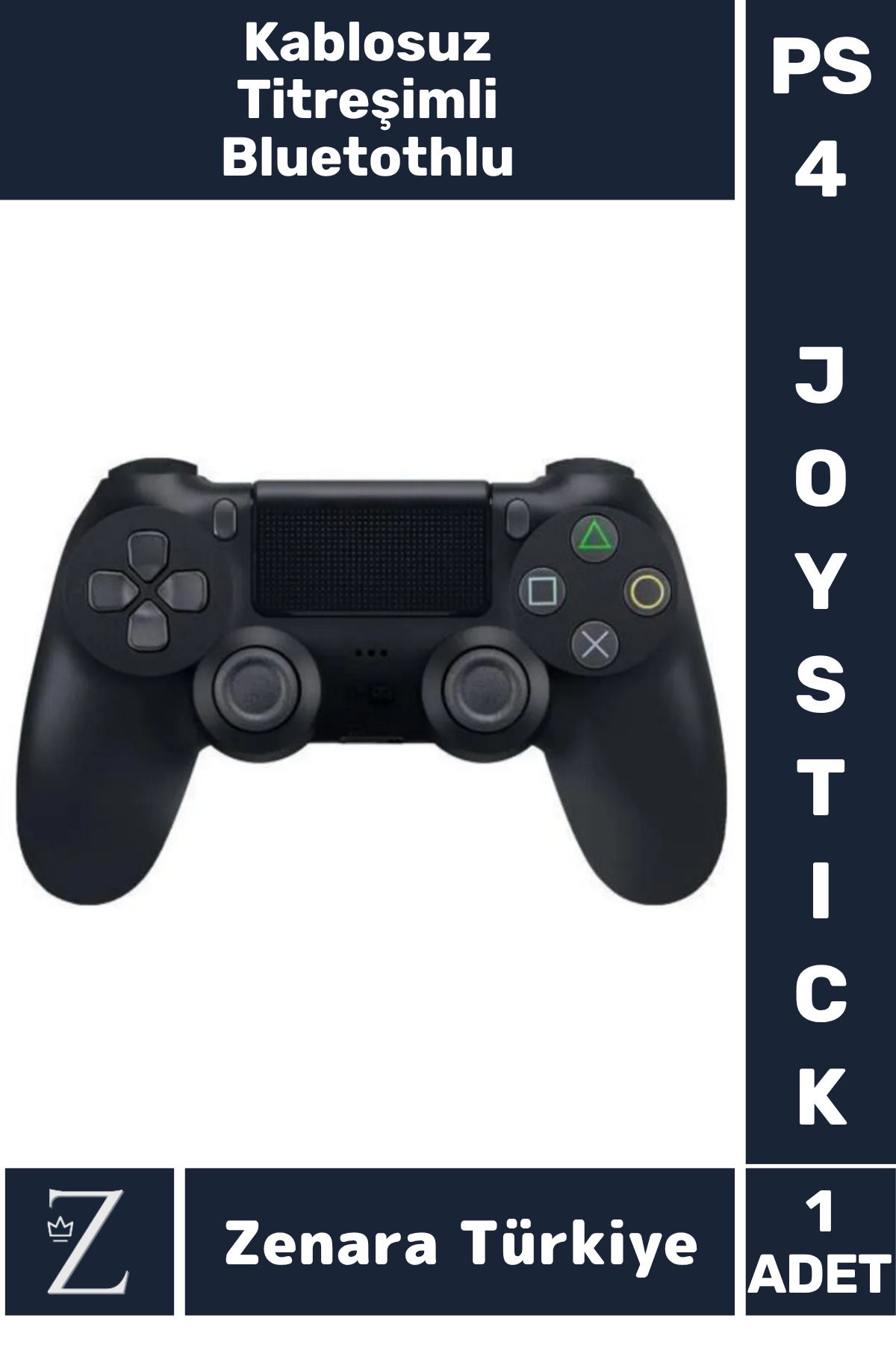 Zenara Doubleshock 4 Kablosuz Bluetooth Titreşimli PS 4/PC Uyumlu Playstation 4 Wireless Joystick Oyun Kolu