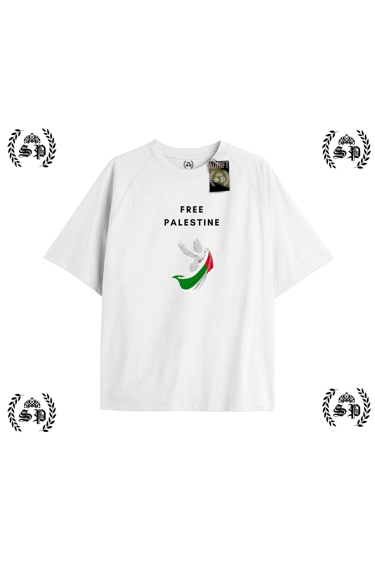 Tarzsokak Y2k Filistin Baskılı Beyaz T-shirt