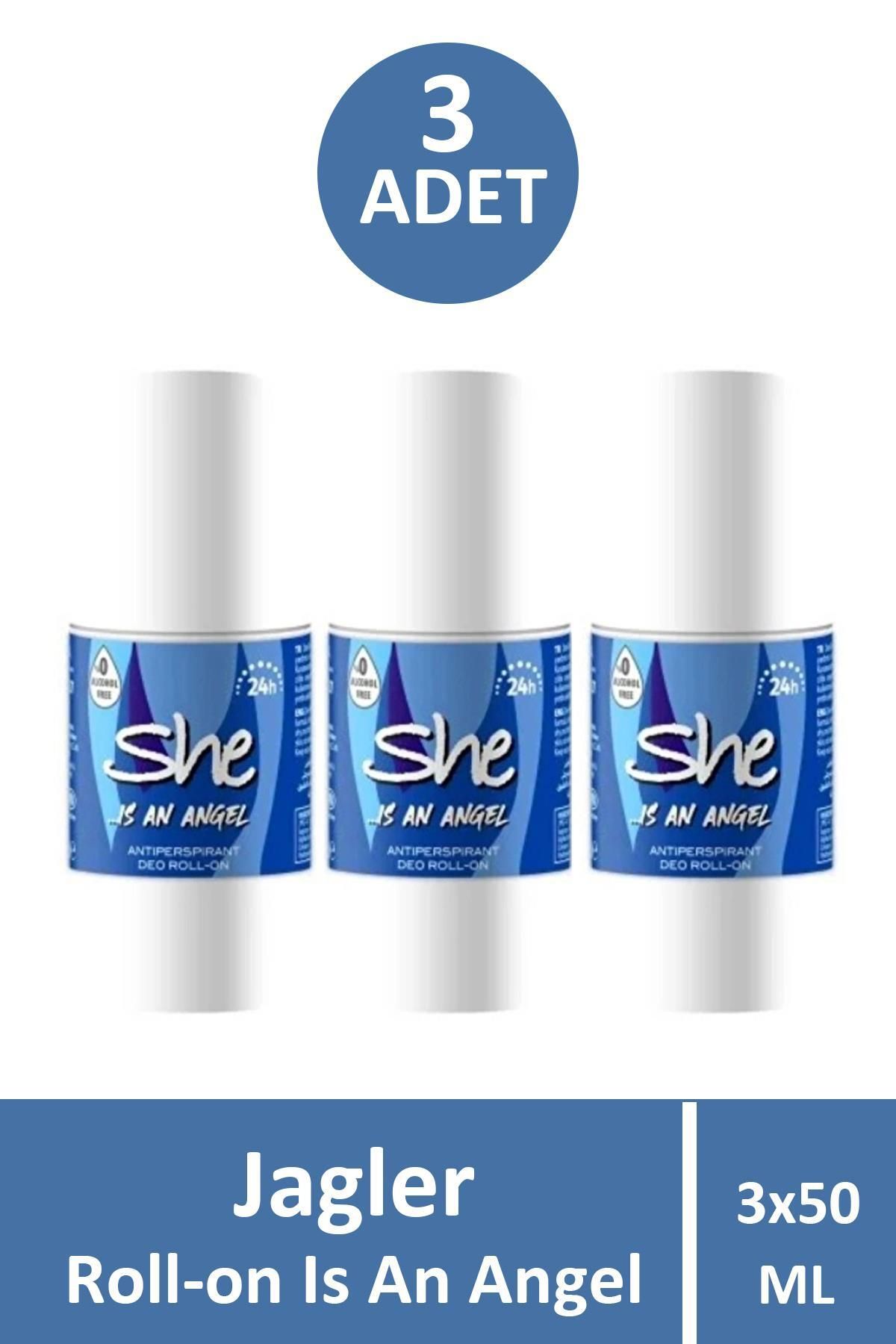 Seddar Collection She Is An Angel Kadın Roll-On Deodorant 50 ml 3 Adet
