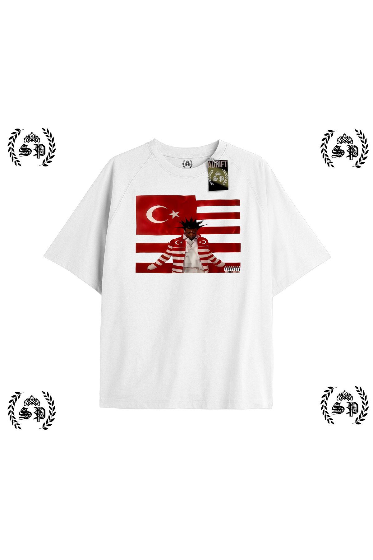 Tarzsokak Y2k Chrome Baskılı Beyaz T-shirt