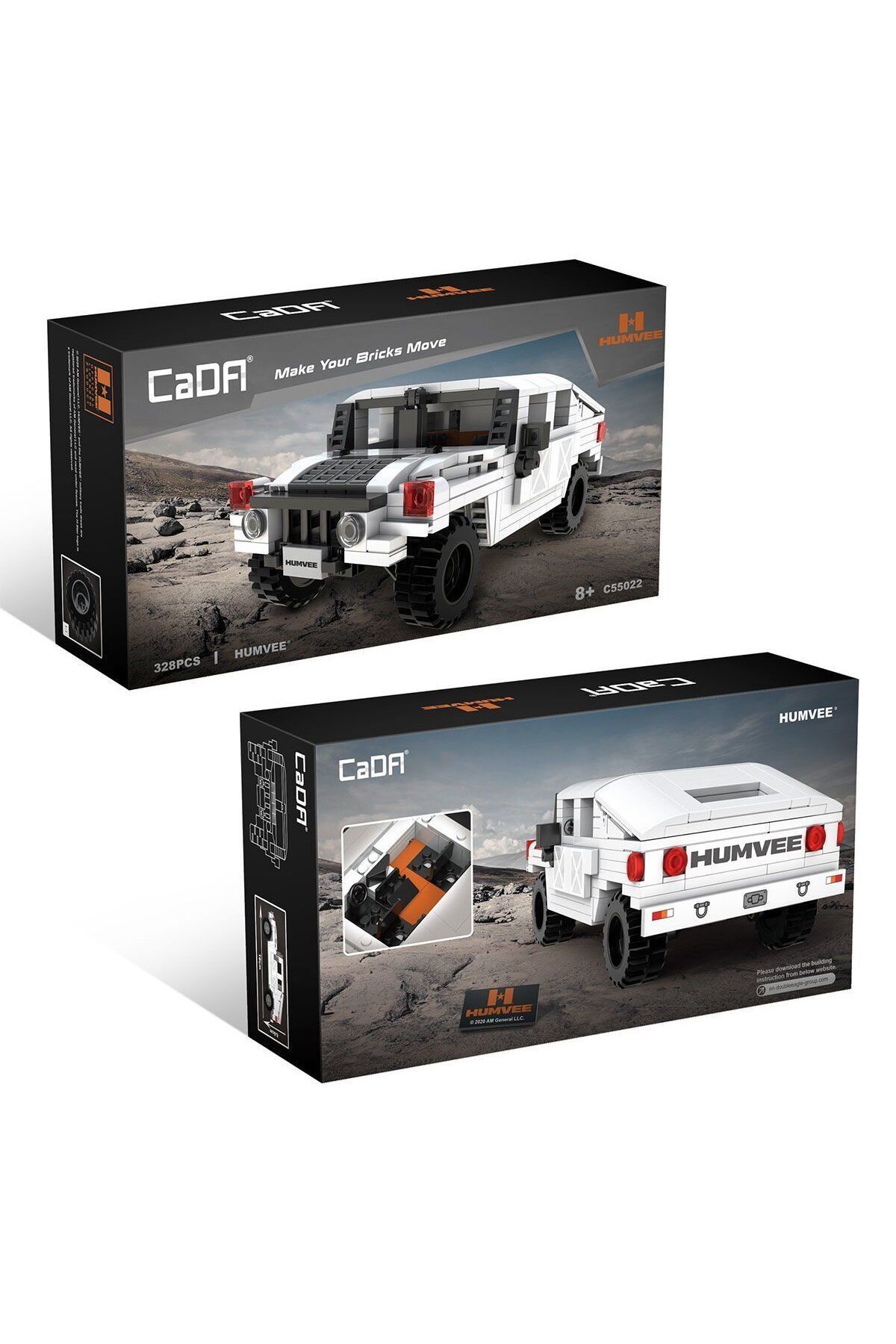 merland benvecocuk C55022W CADA Humvee Jeep Blok Seti 328 Parça-Vagon life