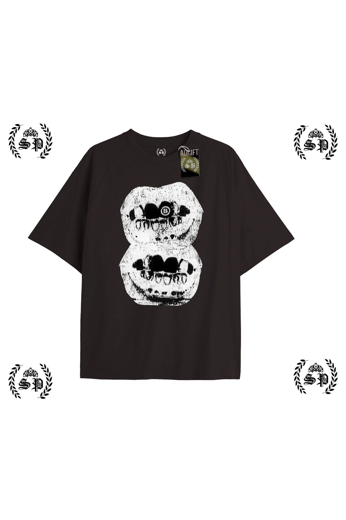 Tarzsokak Y2k Chrome Baskılı Siyah T-shirt