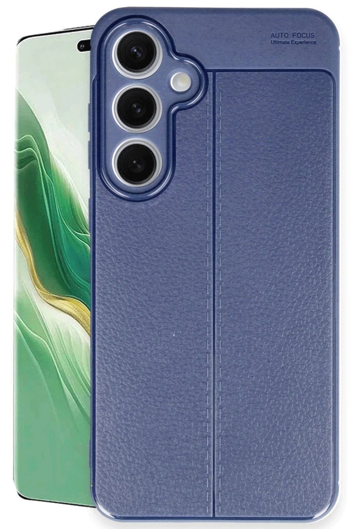 AKSEFİZZ Samsung Galaxy S24 FE Uyumlu Kılıf Sade Deri Tasarımlı Yumuşak Korumalı Kapak