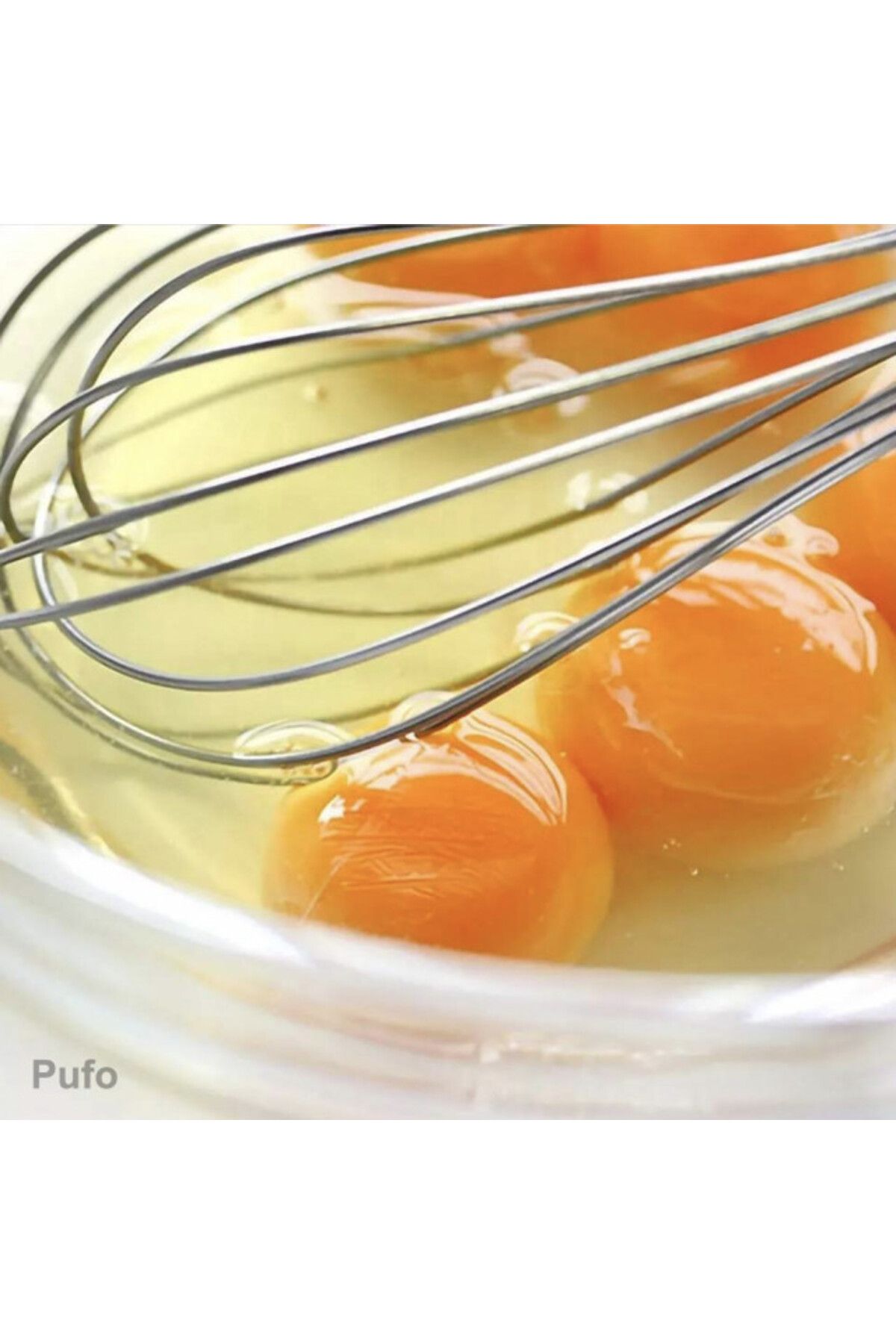 PUFO-Stainless steel whisk with wooden handle and hanger for kitchen or confectionery, 37 cm 2