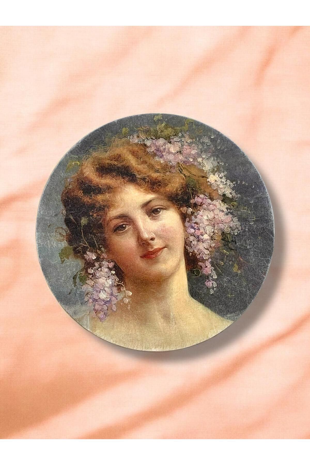 unique florya Duvar Tabağı Vintage Dekoratif Tabak Duvar Süsü El Yapımı 26cm