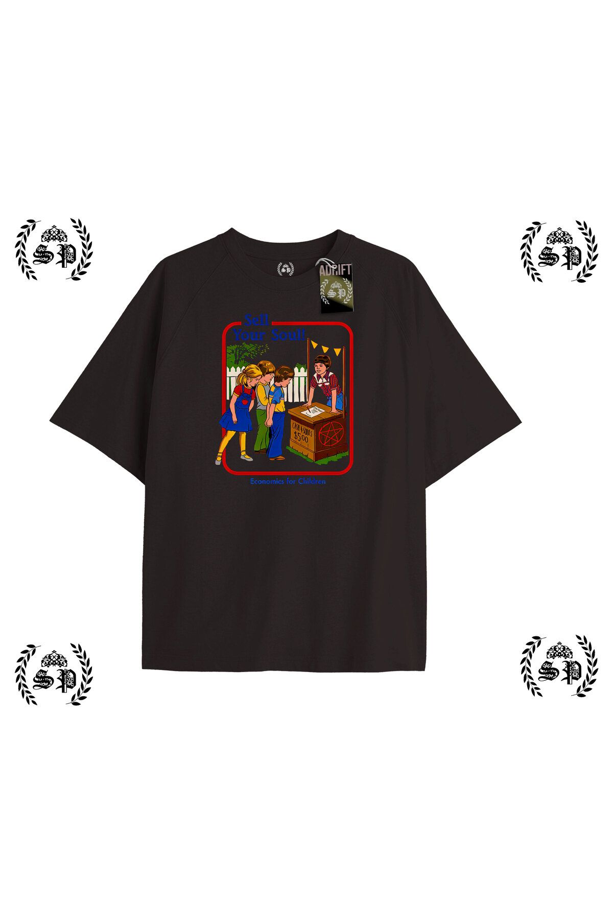 Tarzsokak Y2k Vintage Baskılı Siyah T-shirt