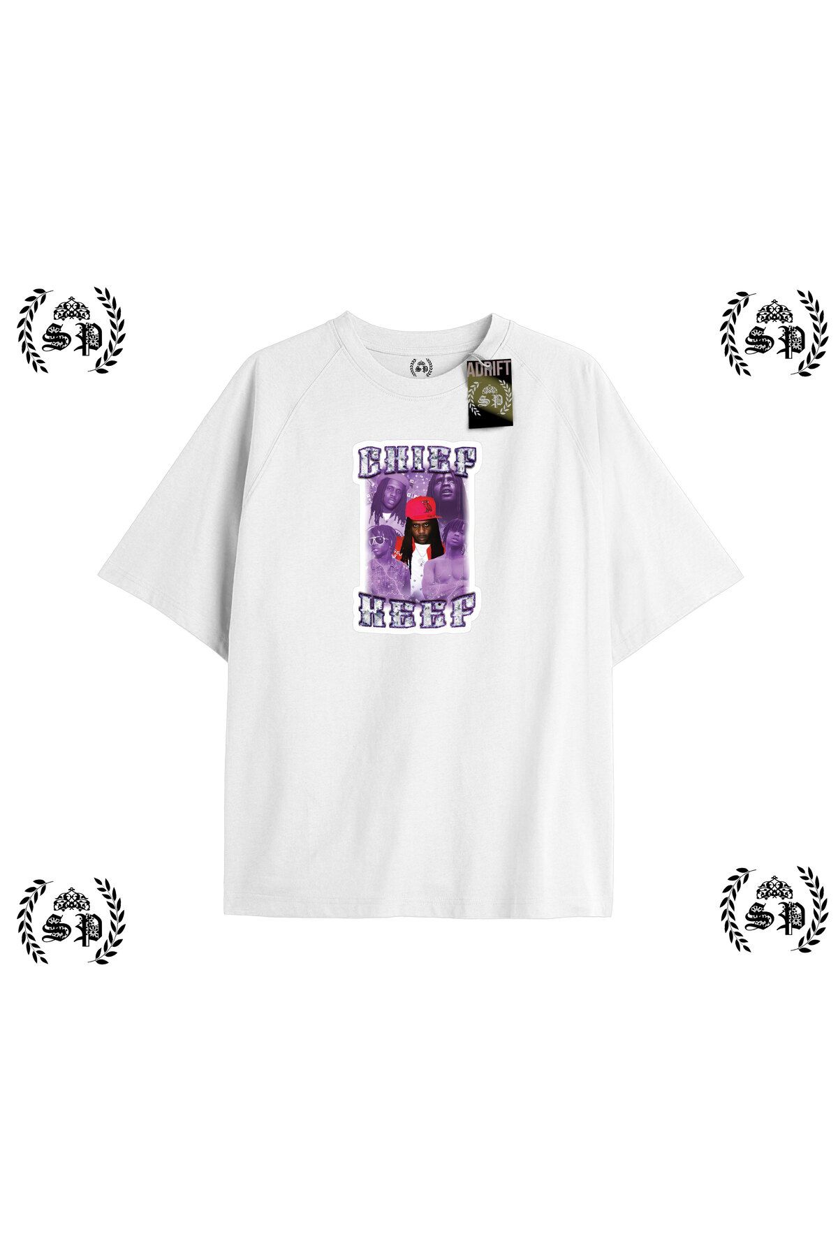 Tarzsokak Y2k Chief Keef Baskılı Beyaz T-shirt