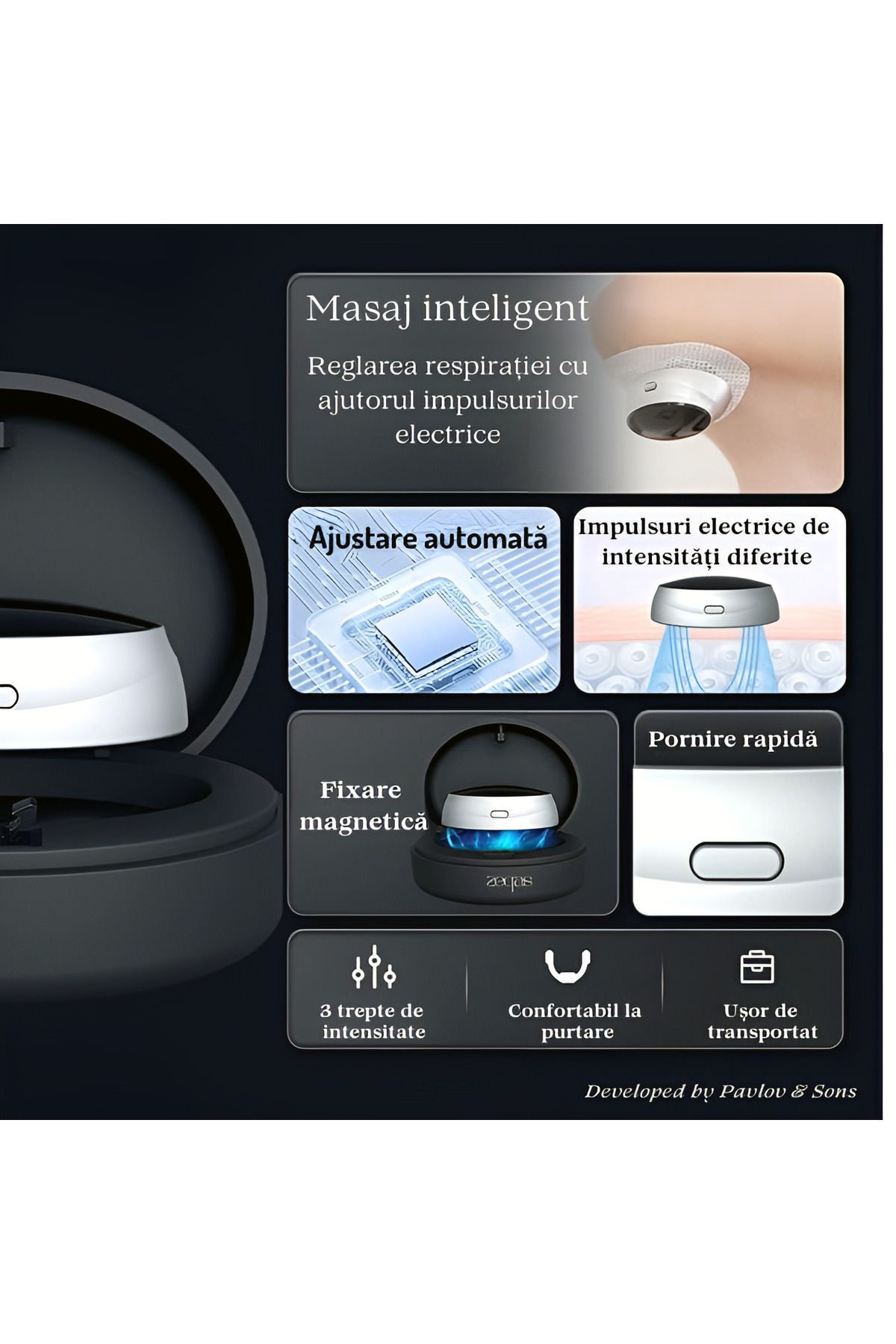 ZEQAS-Smart Antisforăit EMS USB – Portabil, Confortabil, Previne Sforăitul, Îmbunătățește Somnul 3