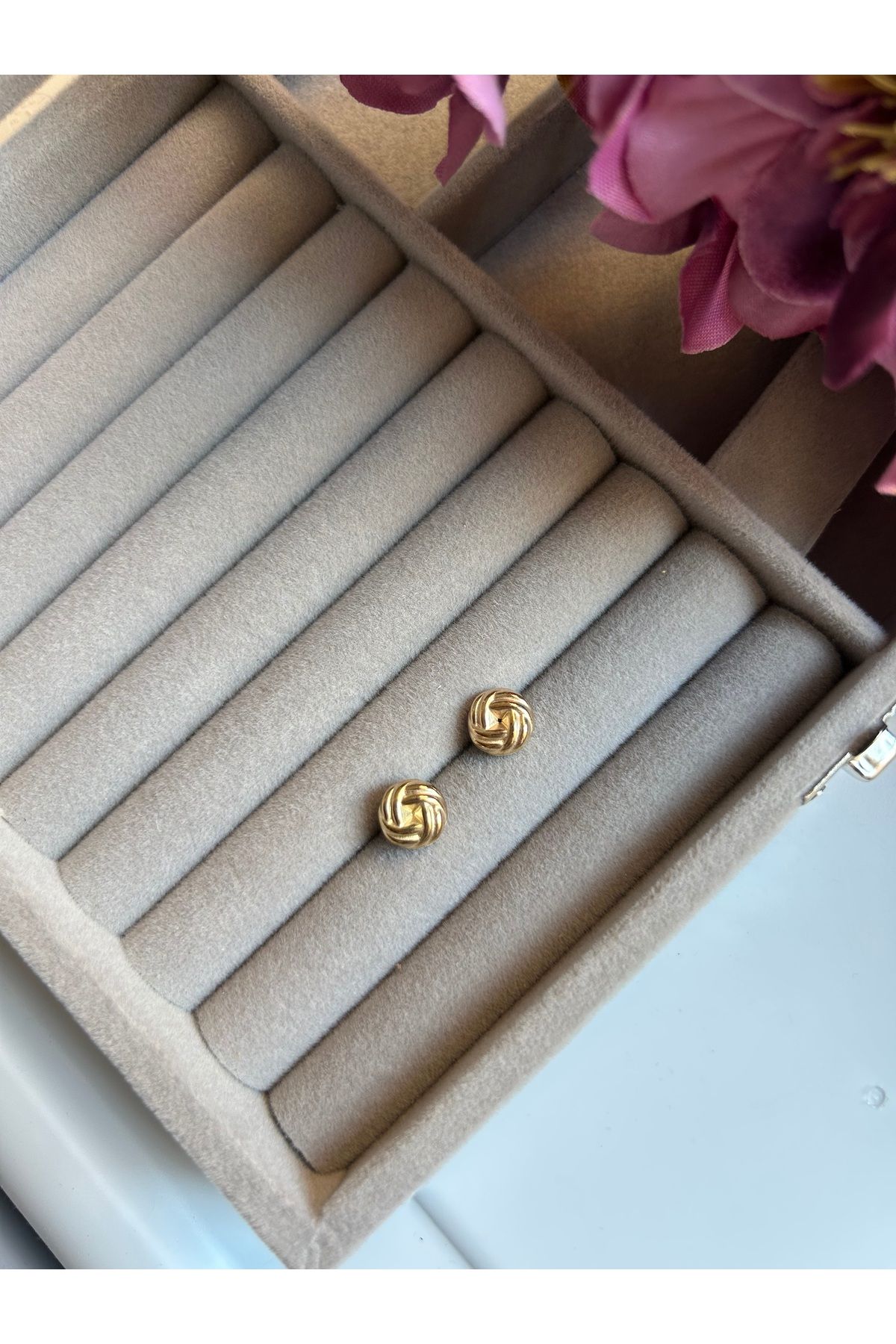 MOONJEWELLERY Çelik Top Küpe