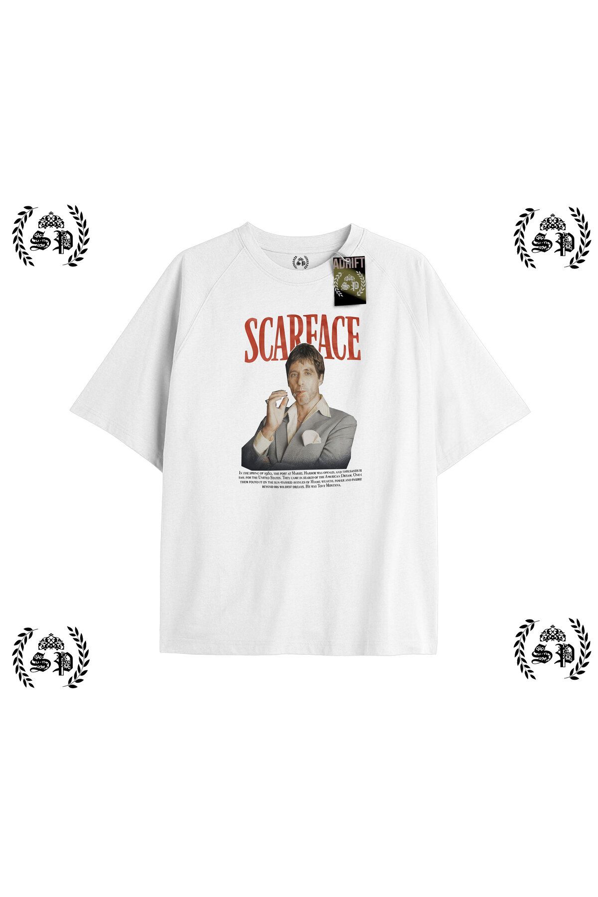 Tarzsokak Y2k YaralıYüz Baskılı Beyaz T-shirt