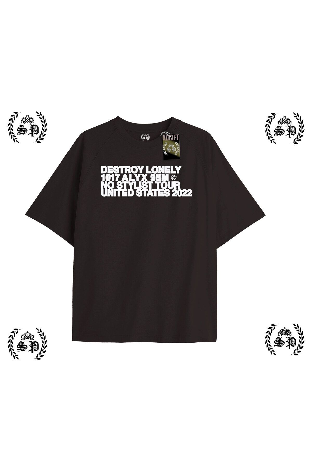 Tarzsokak Y2k Destroy Lonely Baskılı Siyah T-shirt