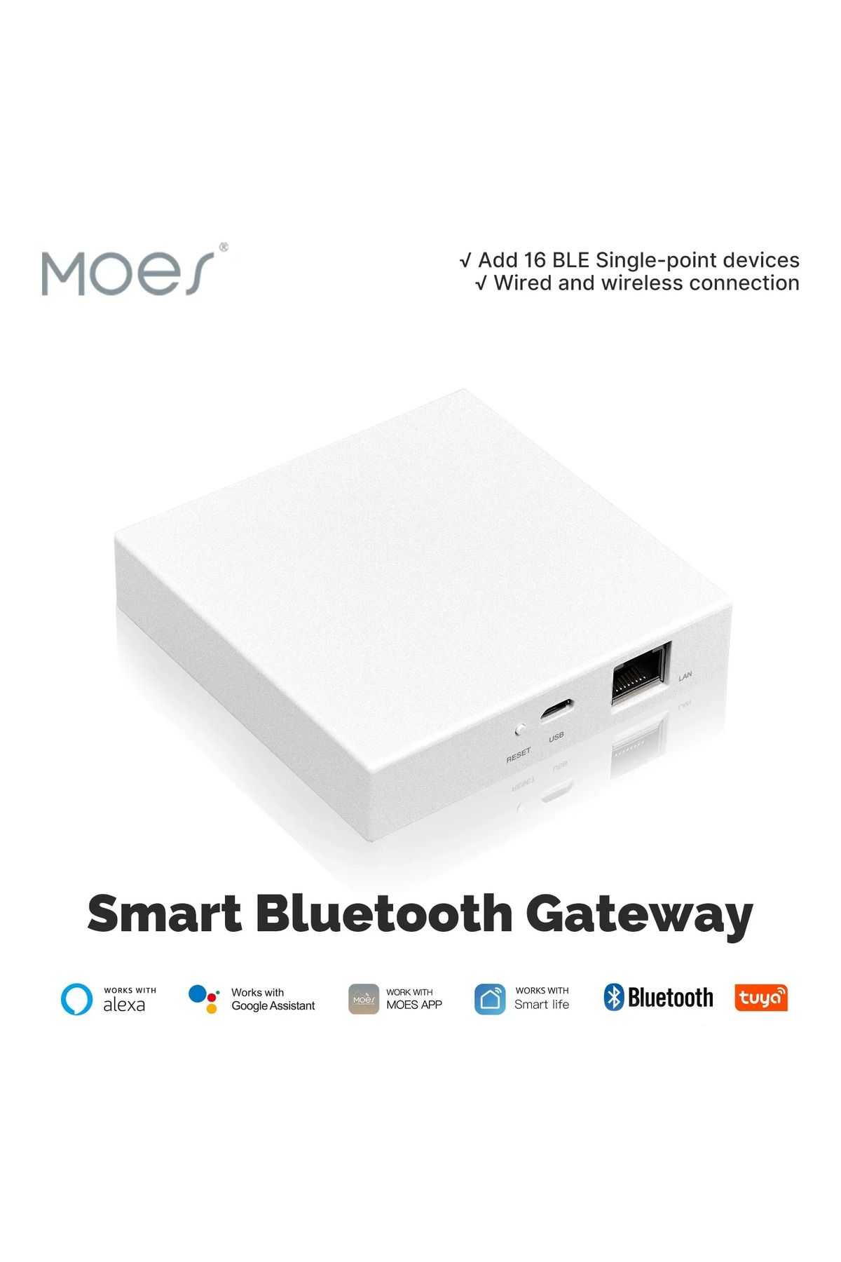 GÜMRÜK BEY THP10-B-V2 Tuya Destekli Akıllı Kablolu Ağ Geçidi Pro - ZigBee/Thread/Matter - Moes MZHUB-MS