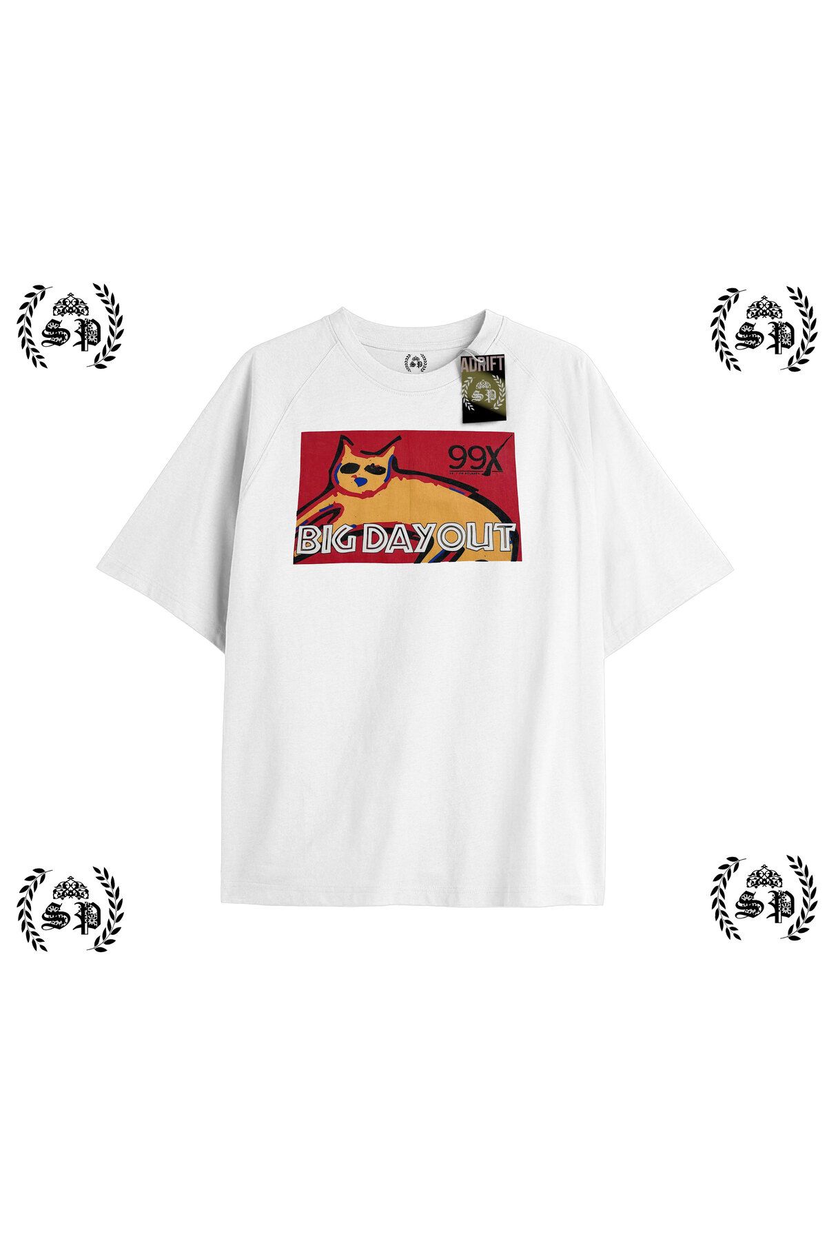Tarzsokak Y2k Vintage Baskılı Beyaz T-shirt